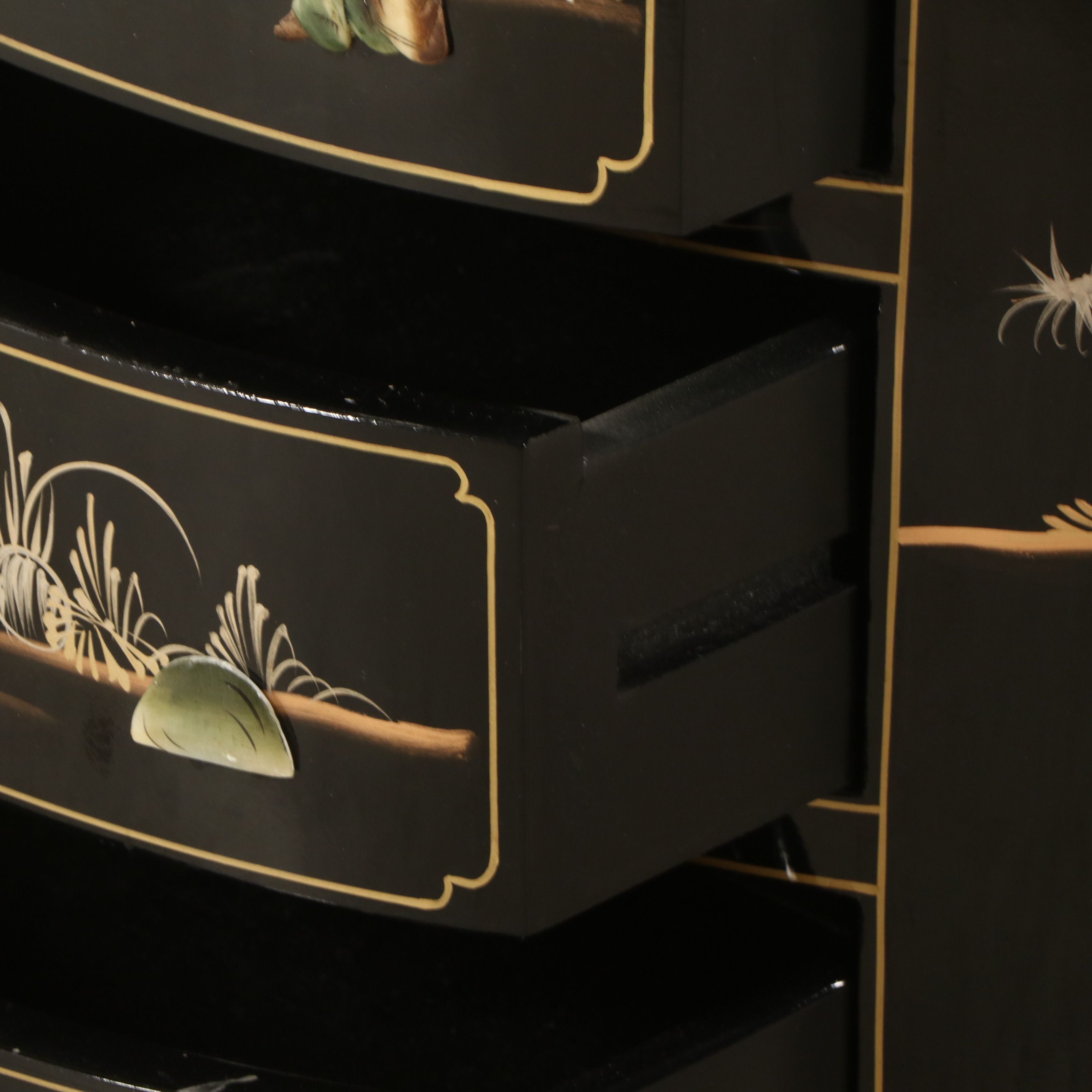 Chinese Gilt and Lacquered Wood Three-Drawer Chest, Late 20th Century