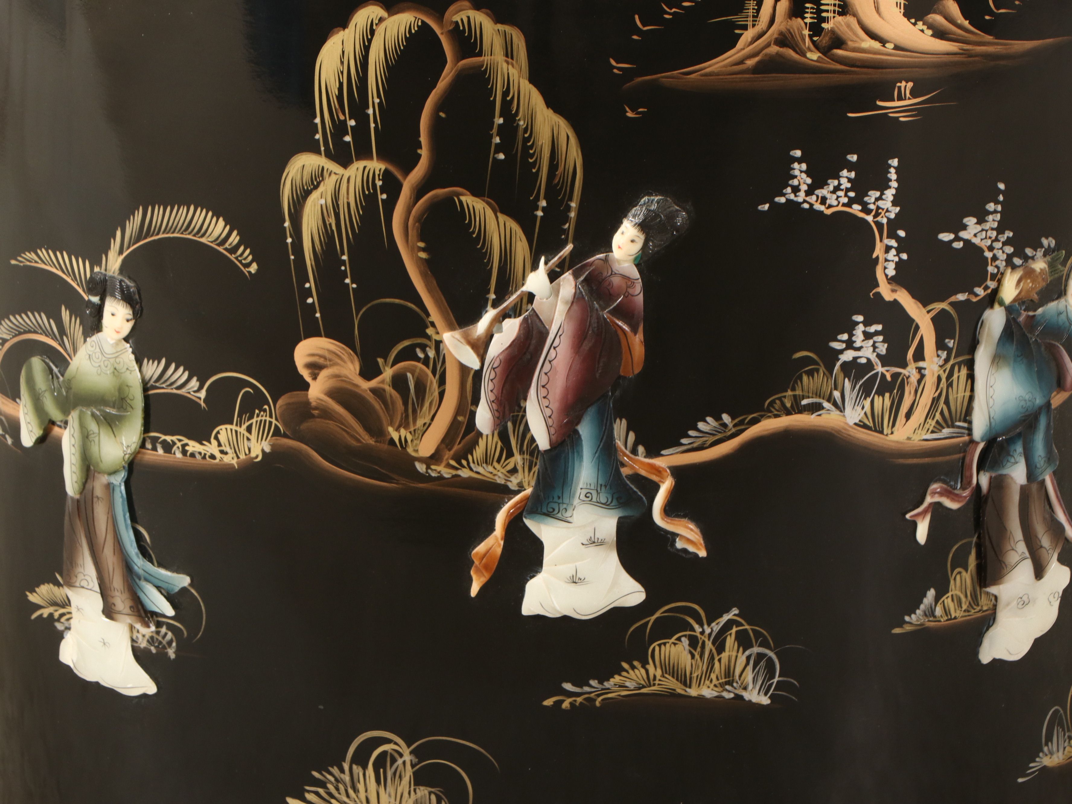 Chinese Gilt and Lacquered Wood Three-Drawer Chest, Late 20th Century