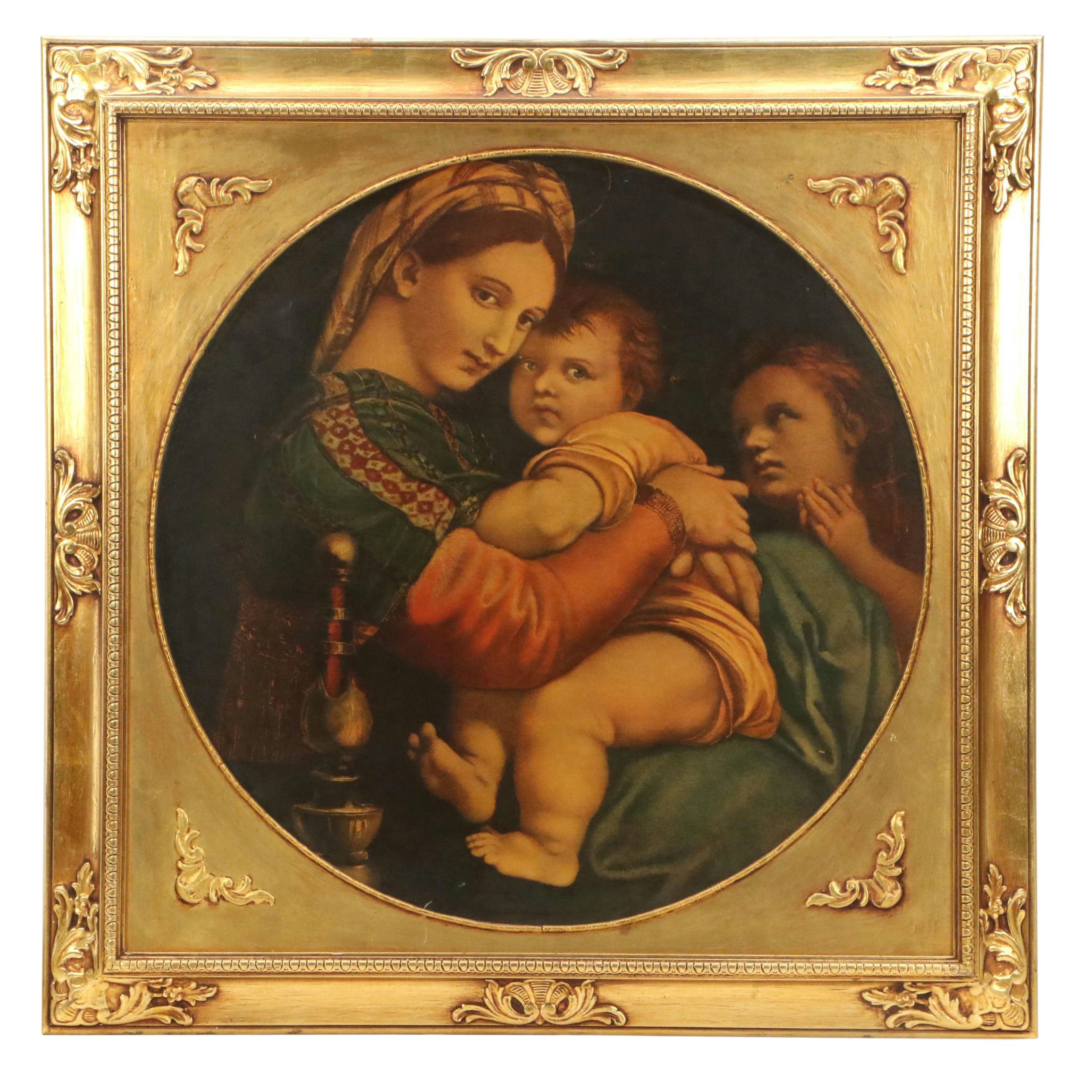 Offset Lithograph After Raphael "Madonna della Seggiola"