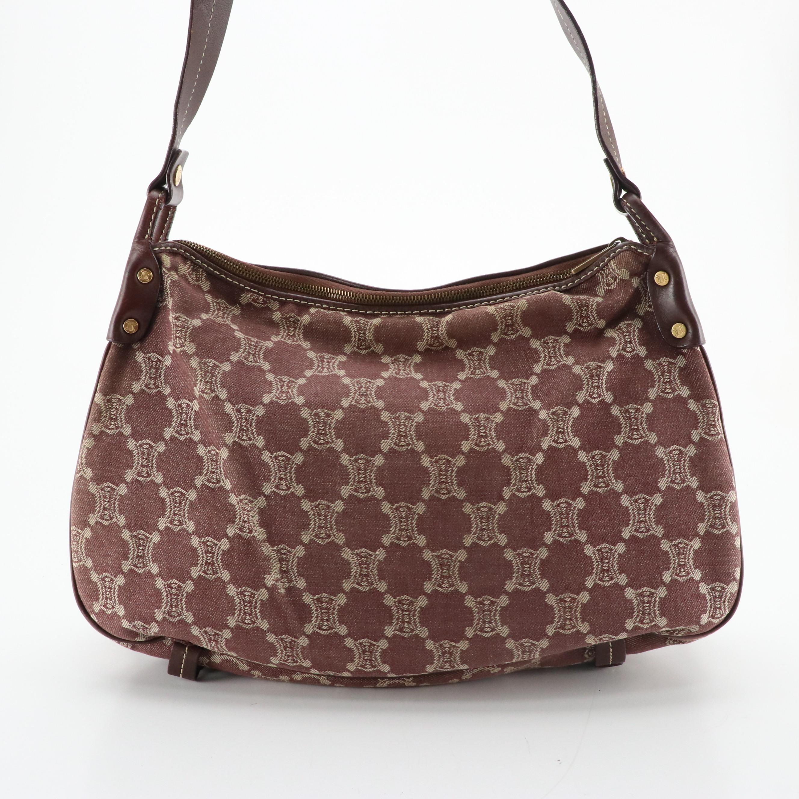 Celine Messenger Crossbody Bag in Triomphe Canvas and Leather