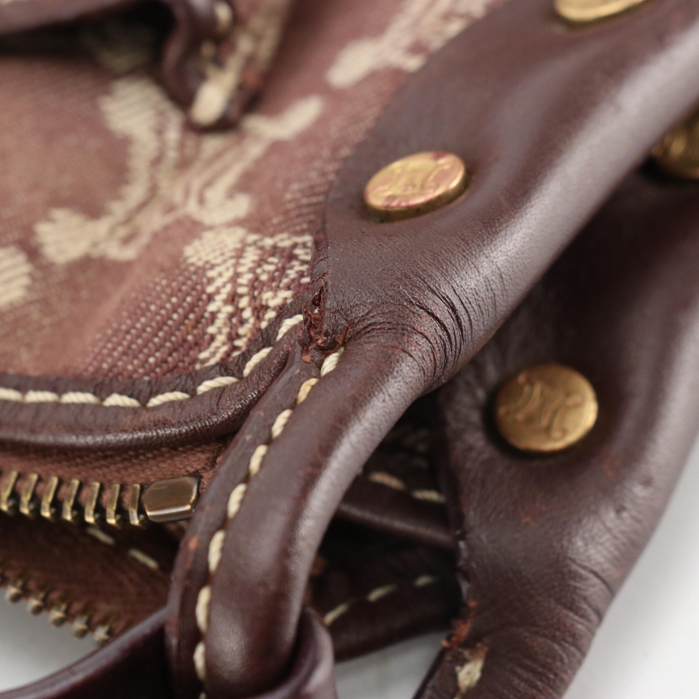 Celine Messenger Crossbody Bag in Triomphe Canvas and Leather