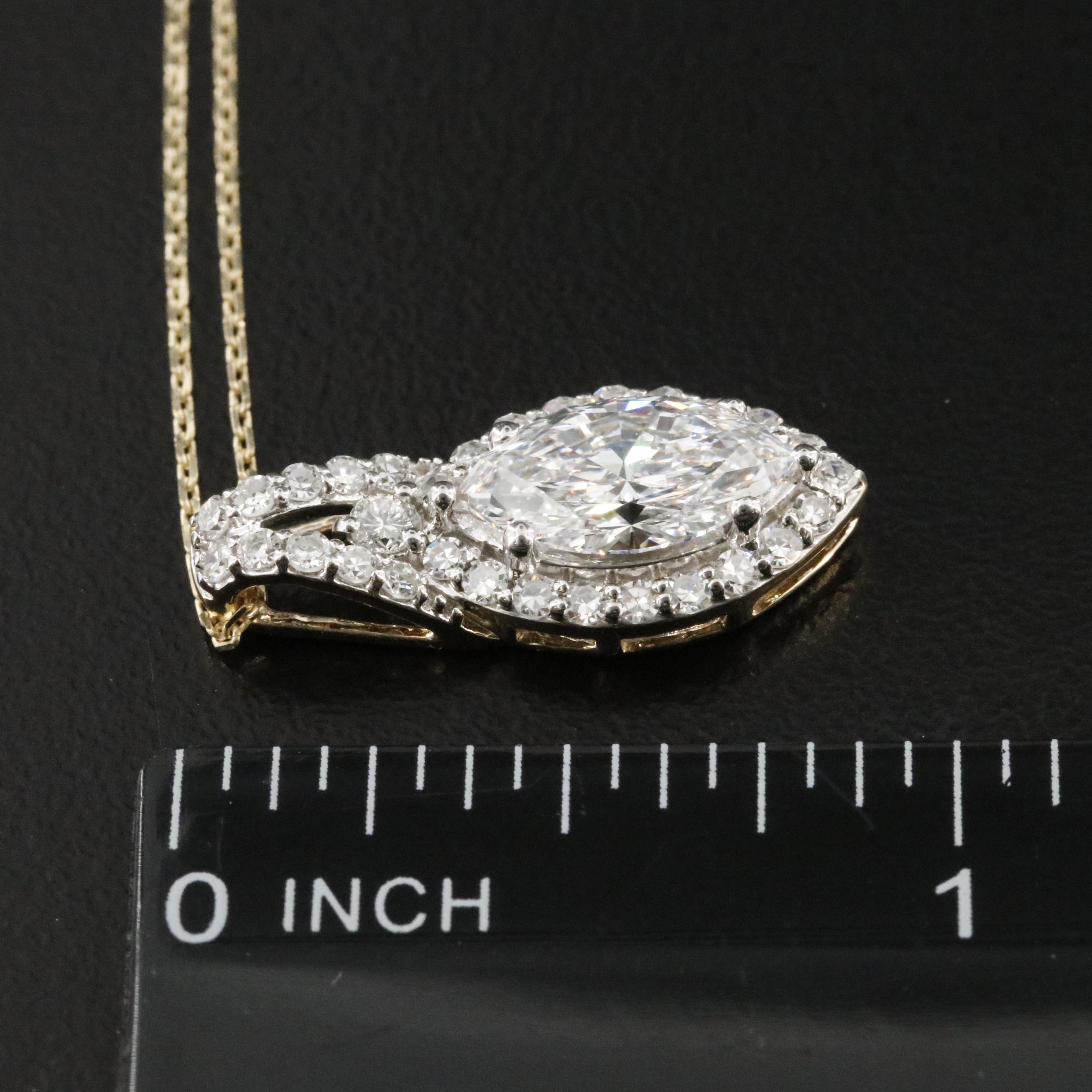 14K 1.99 CTW Lab Grown Diamond Pendant Necklace with Online GIA Report