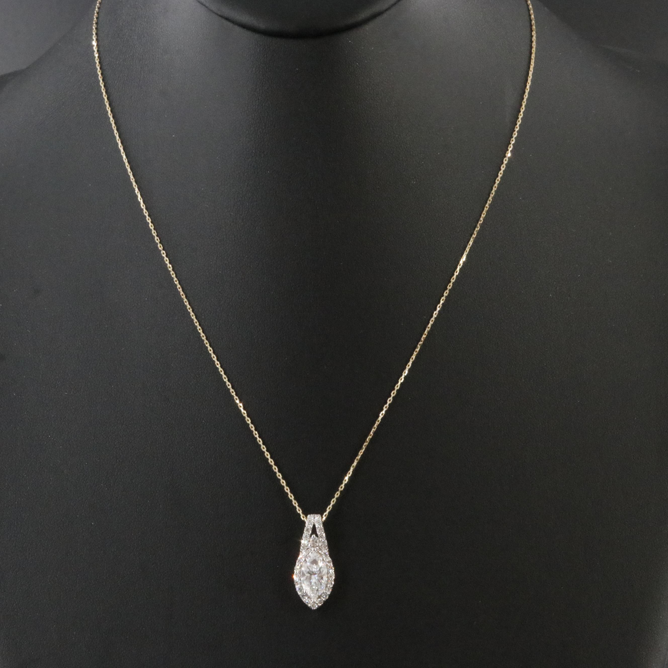 14K 1.99 CTW Lab Grown Diamond Pendant Necklace with Online GIA Report