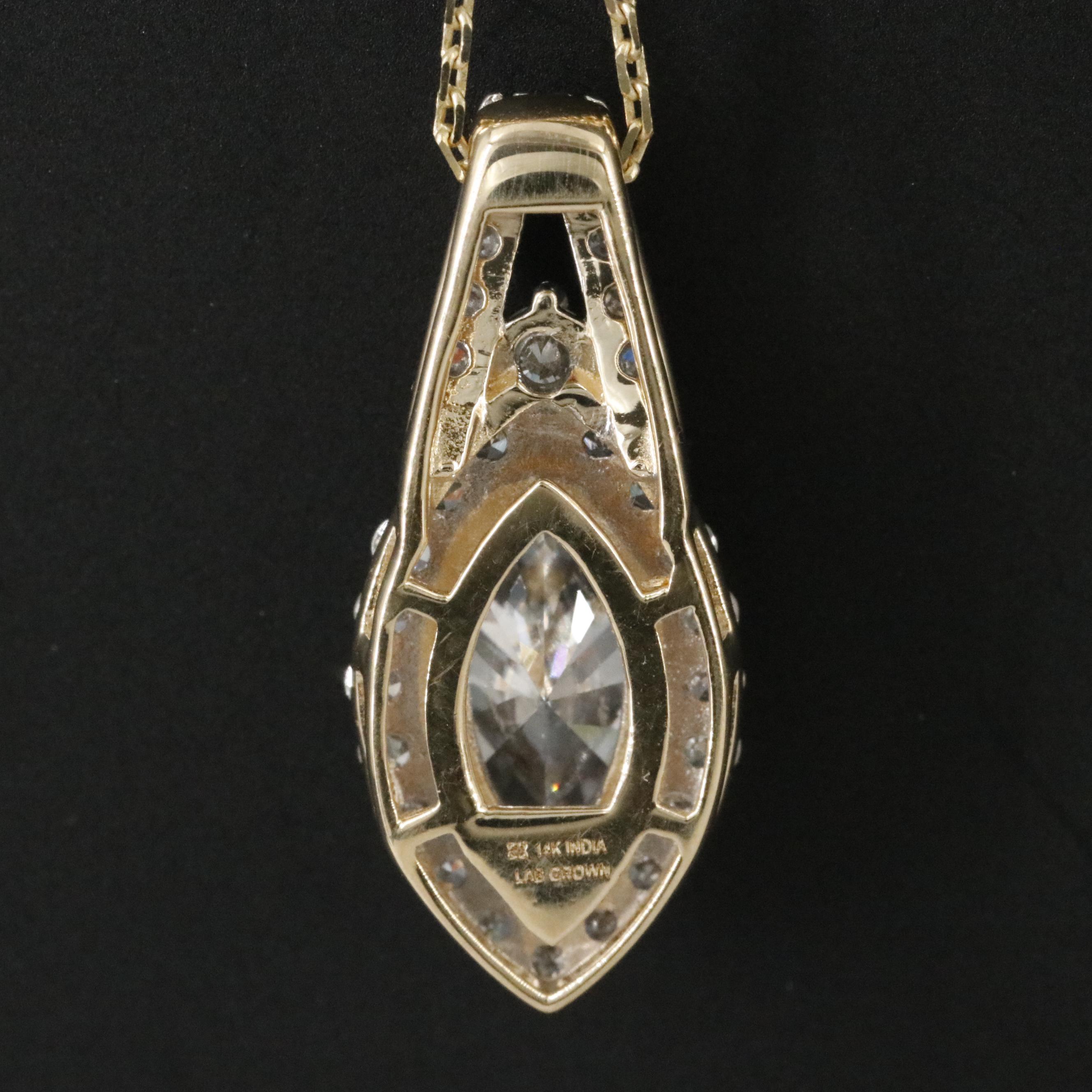 14K 1.99 CTW Lab Grown Diamond Pendant Necklace with Online GIA Report
