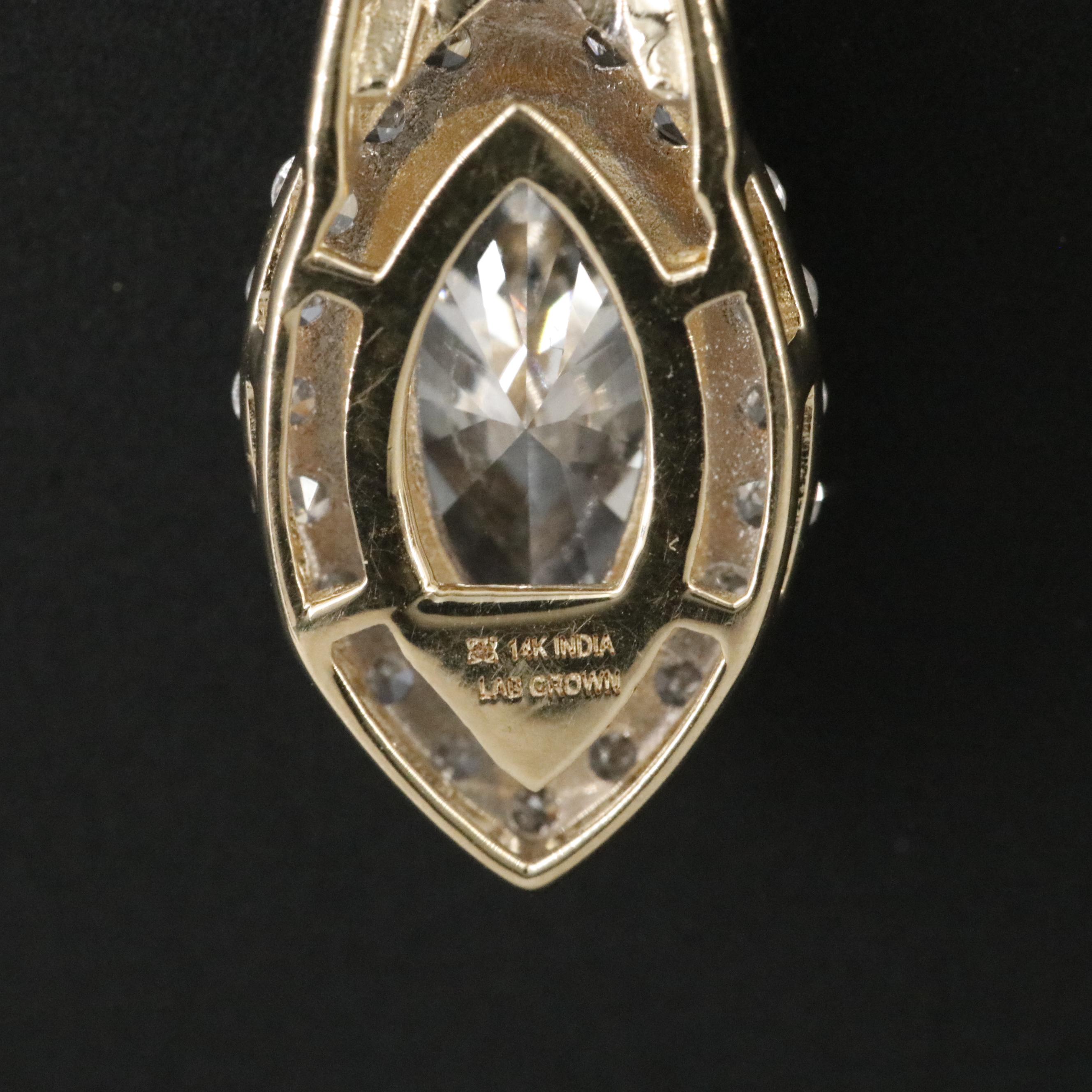 14K 1.99 CTW Lab Grown Diamond Pendant Necklace with Online GIA Report