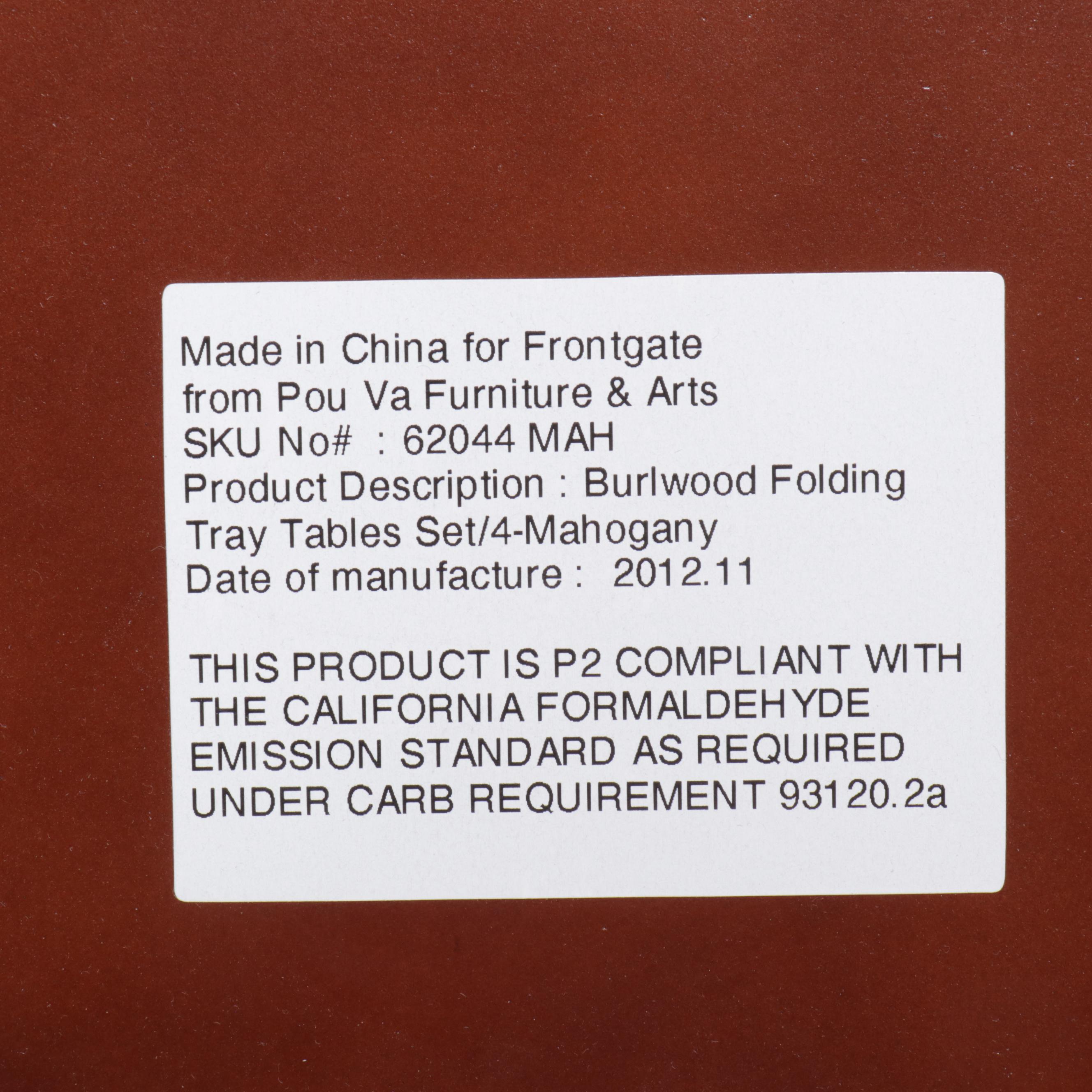 Frontgate Contemporary Mahogany Finish Wooden Folding Tables