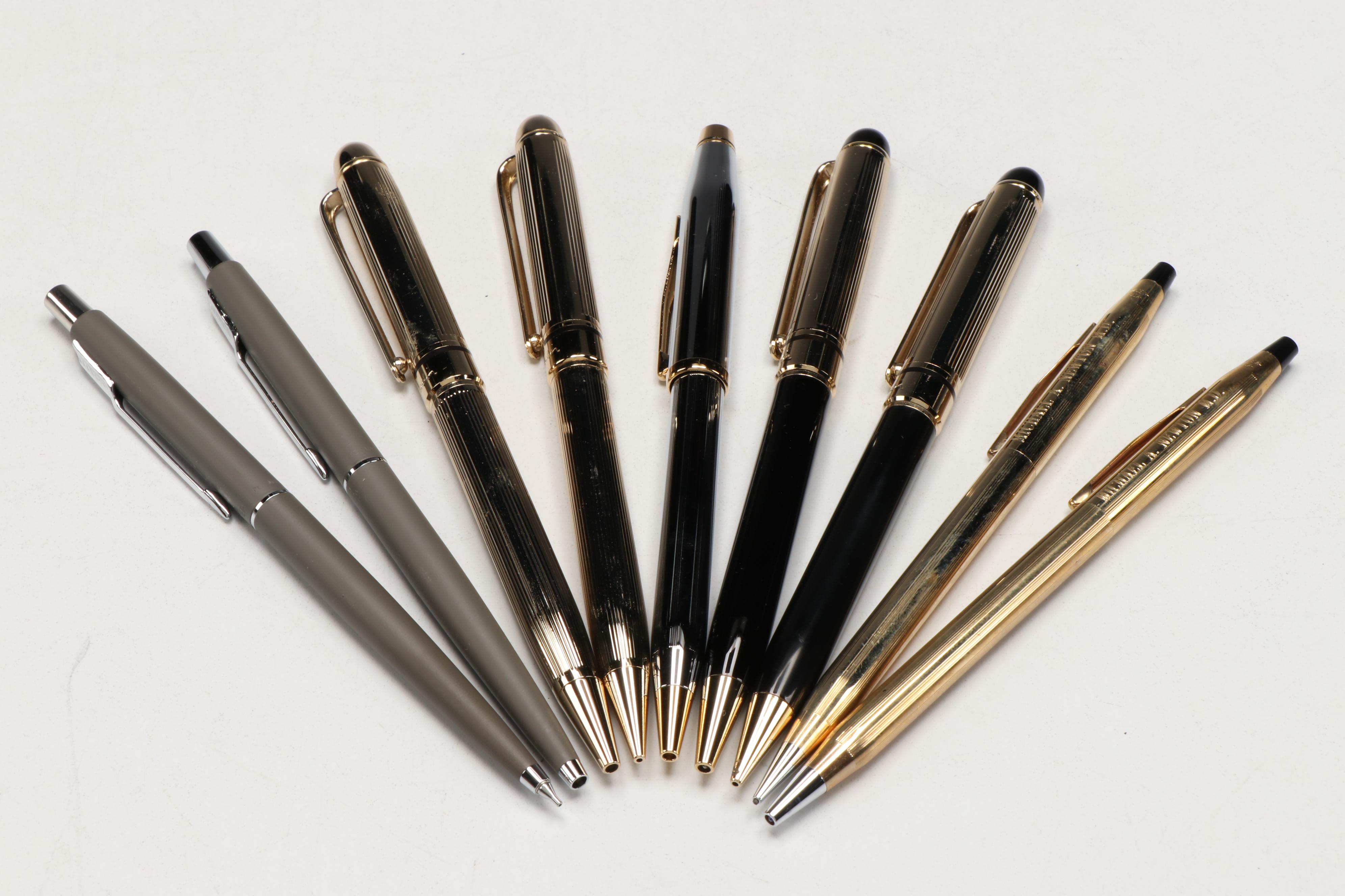 Parker, Pierre Cardin and Parker Chrome with Gold Plate Pen and Pencil Sets