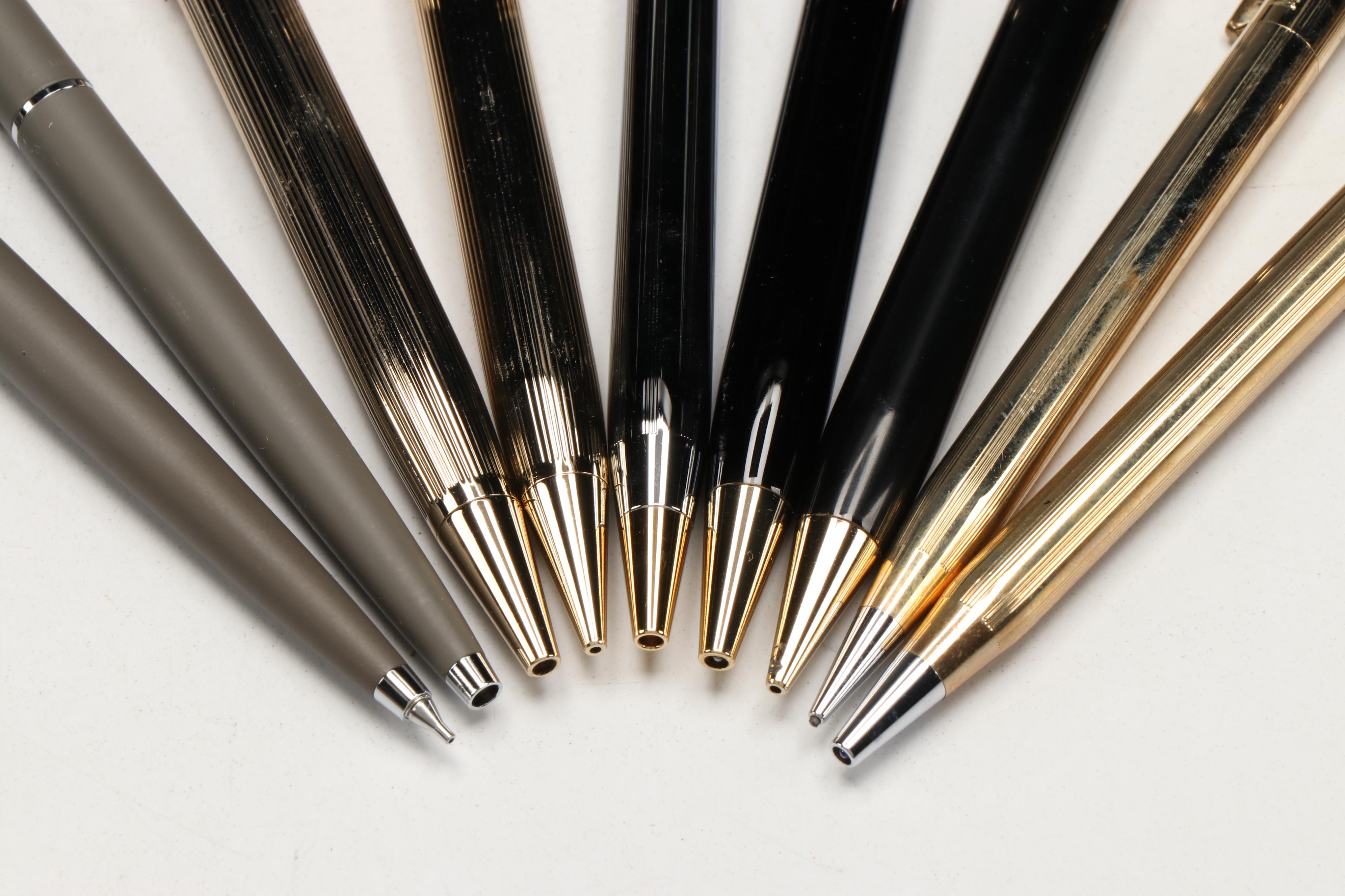 Parker, Pierre Cardin and Parker Chrome with Gold Plate Pen and Pencil Sets