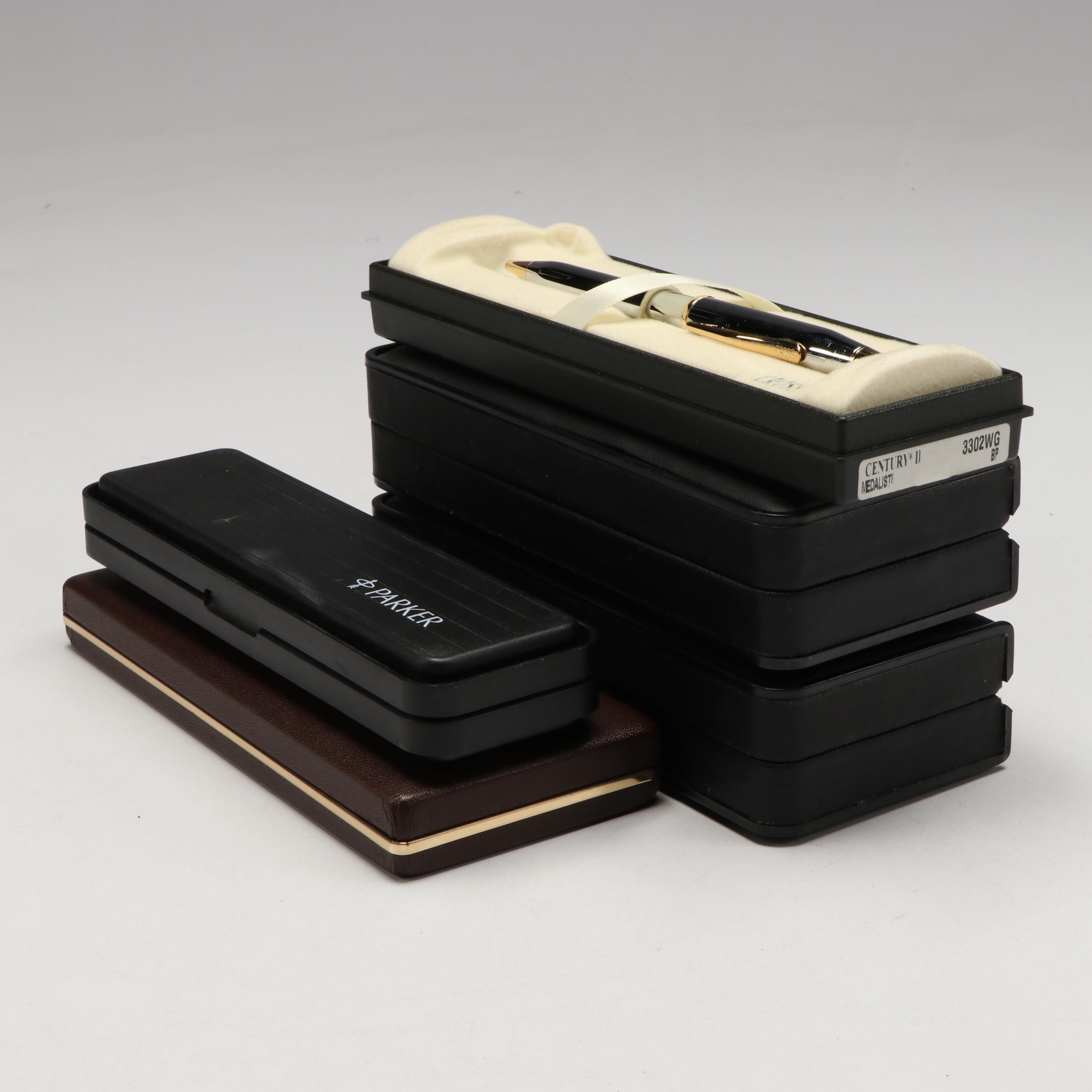 Parker, Pierre Cardin and Parker Chrome with Gold Plate Pen and Pencil Sets