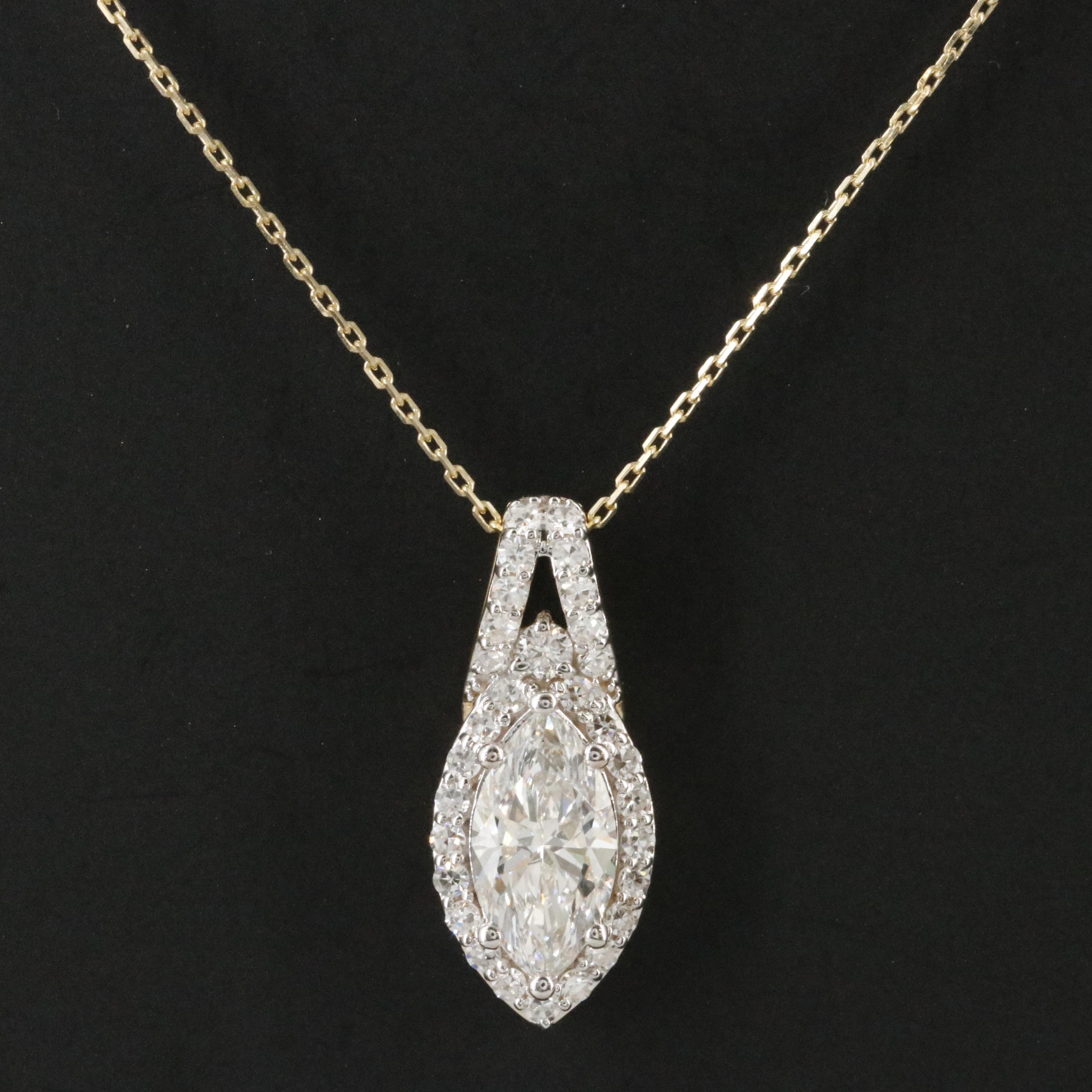 14K 1.97 CTW Lab Grown Diamond Pendant Necklace with Online IGI Report