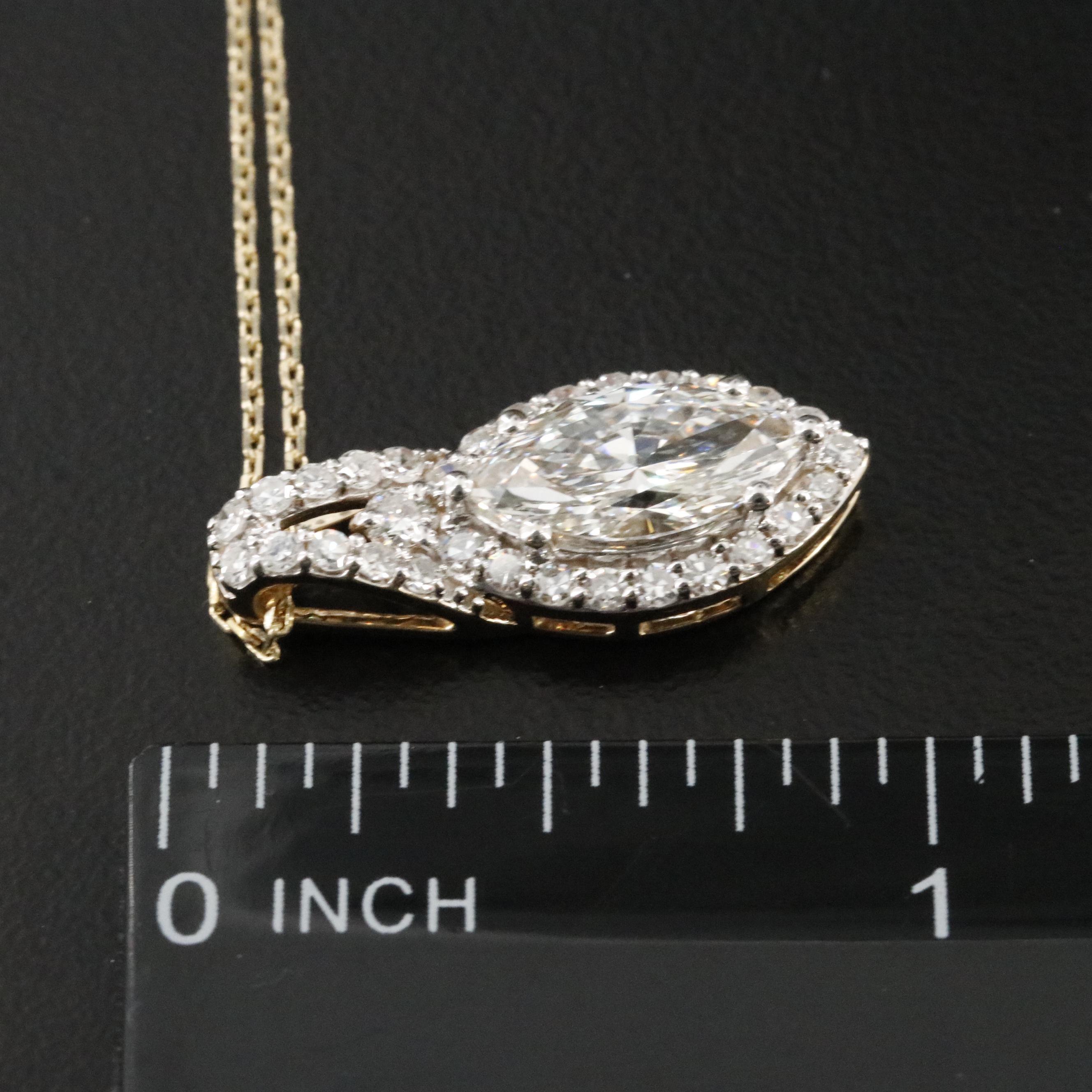 14K 1.97 CTW Lab Grown Diamond Pendant Necklace with Online IGI Report