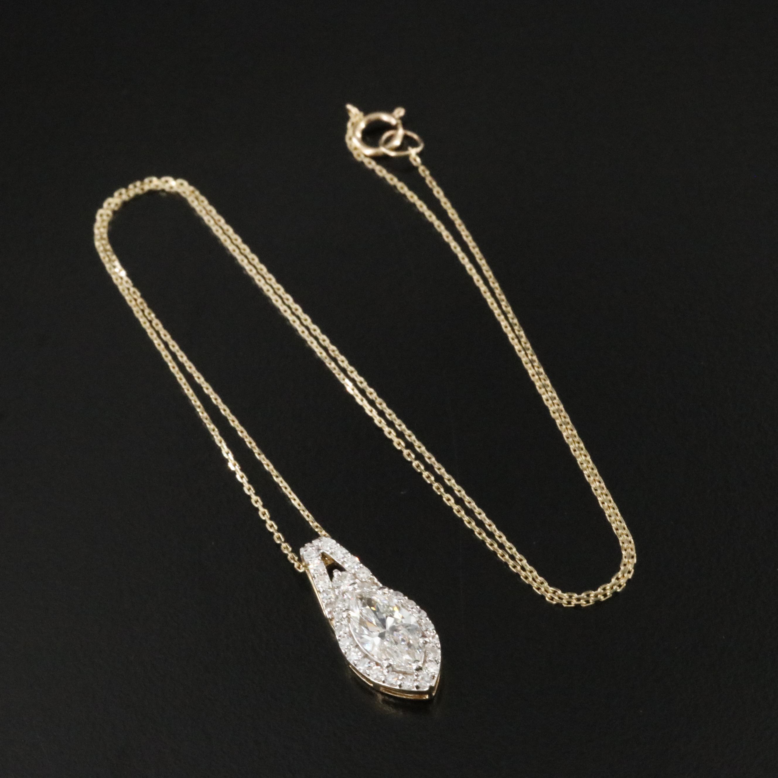 14K 1.97 CTW Lab Grown Diamond Pendant Necklace with Online IGI Report