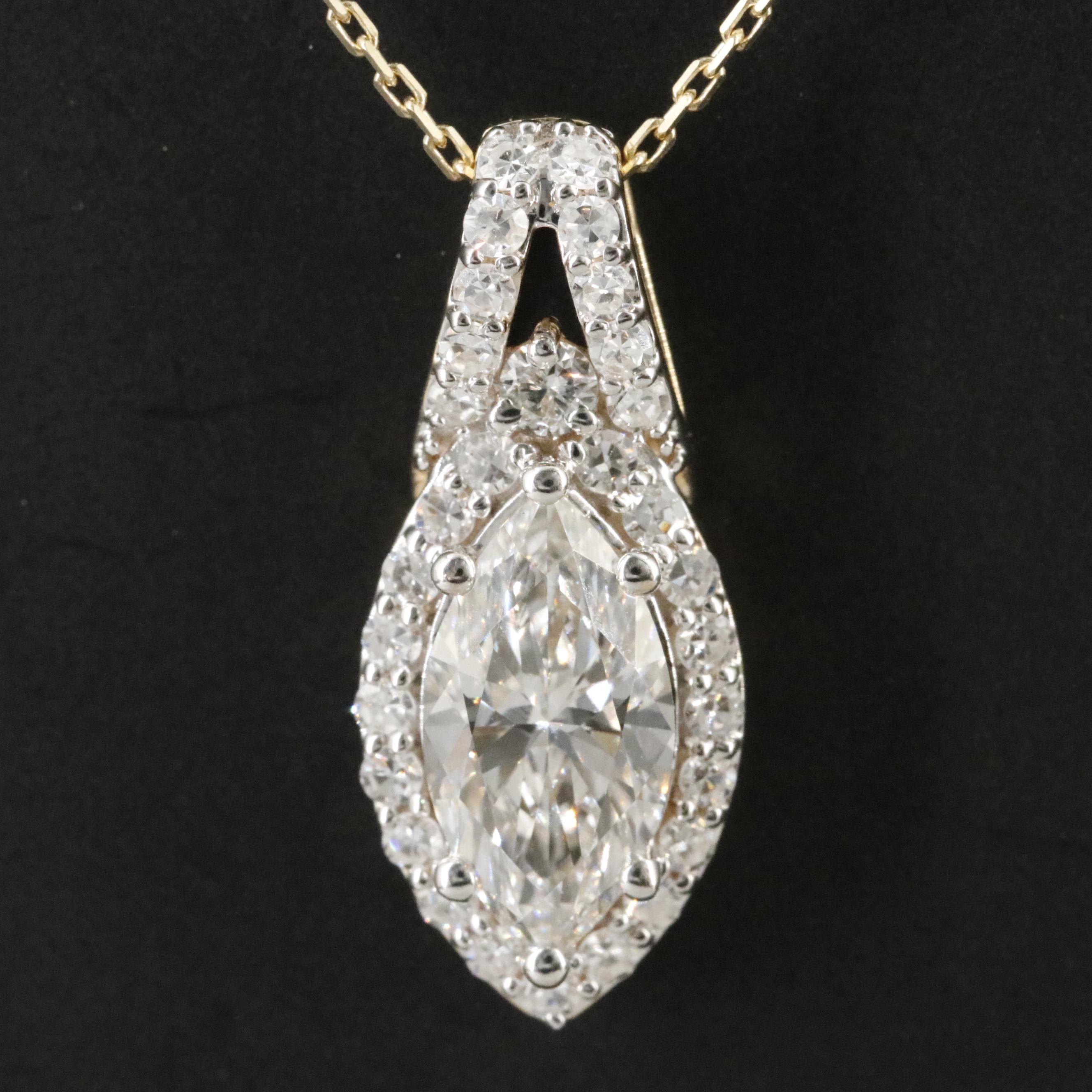 14K 1.97 CTW Lab Grown Diamond Pendant Necklace with Online IGI Report