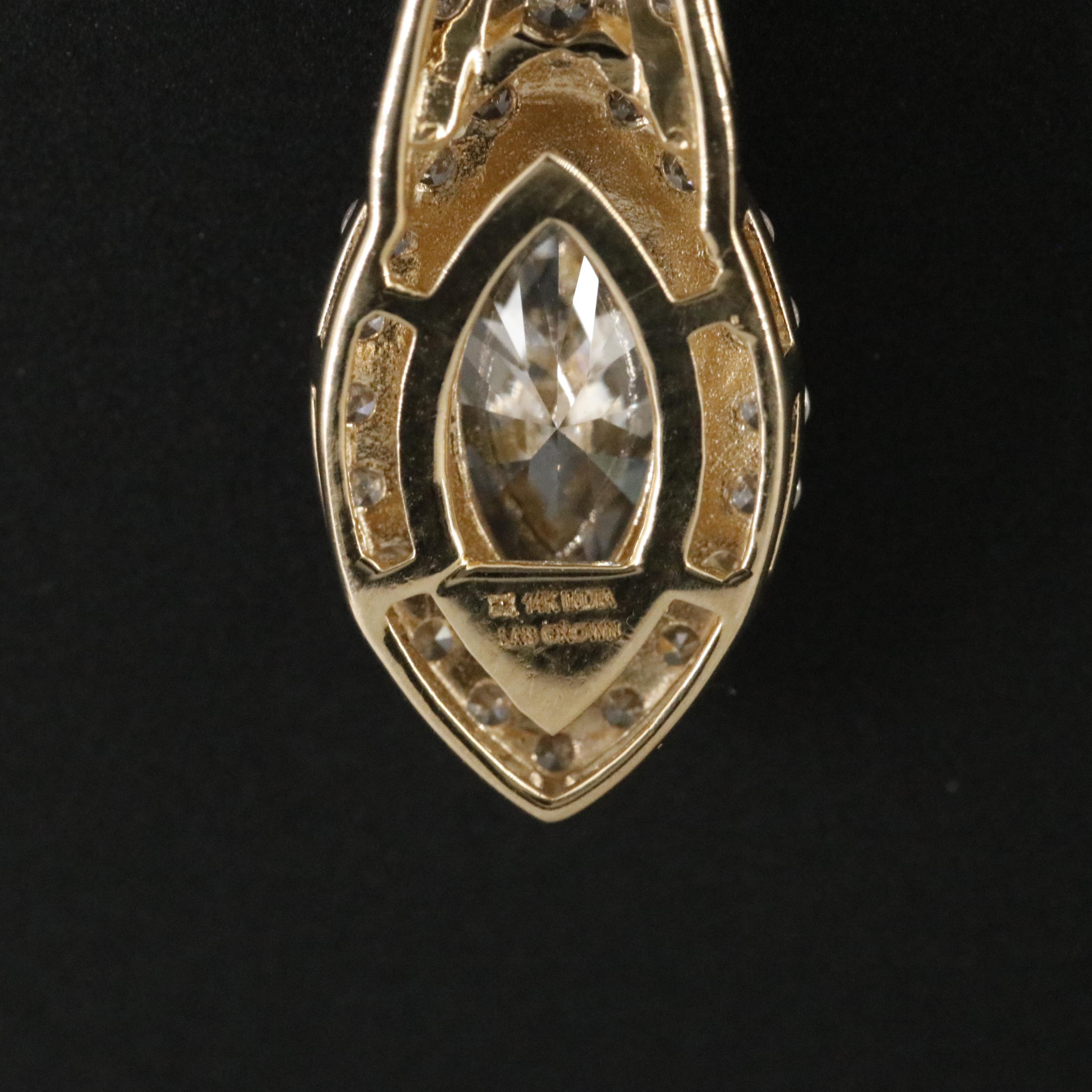 14K 1.97 CTW Lab Grown Diamond Pendant Necklace with Online IGI Report