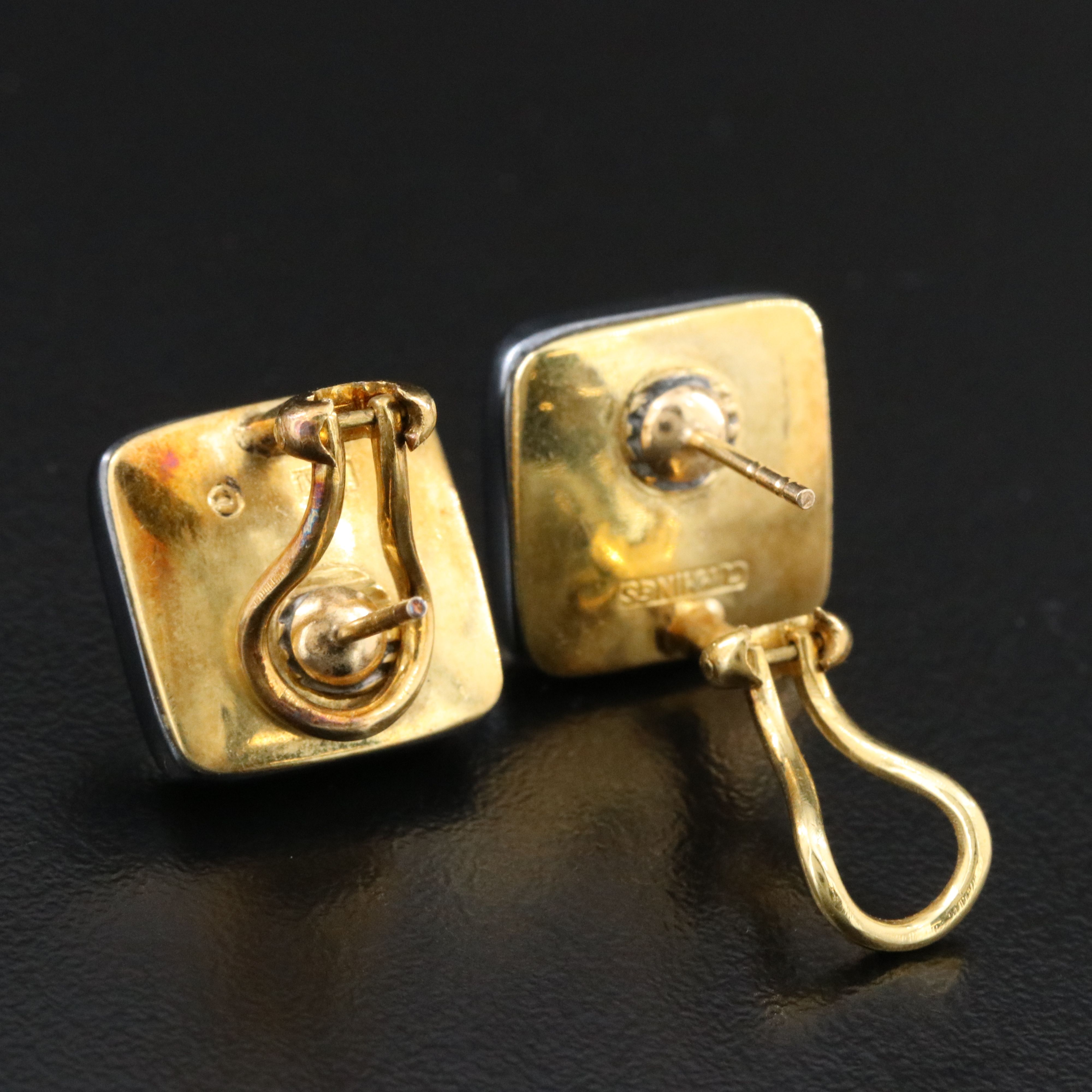 Angela Cummings 18KT Pearl and Hematite Cushion Earrings