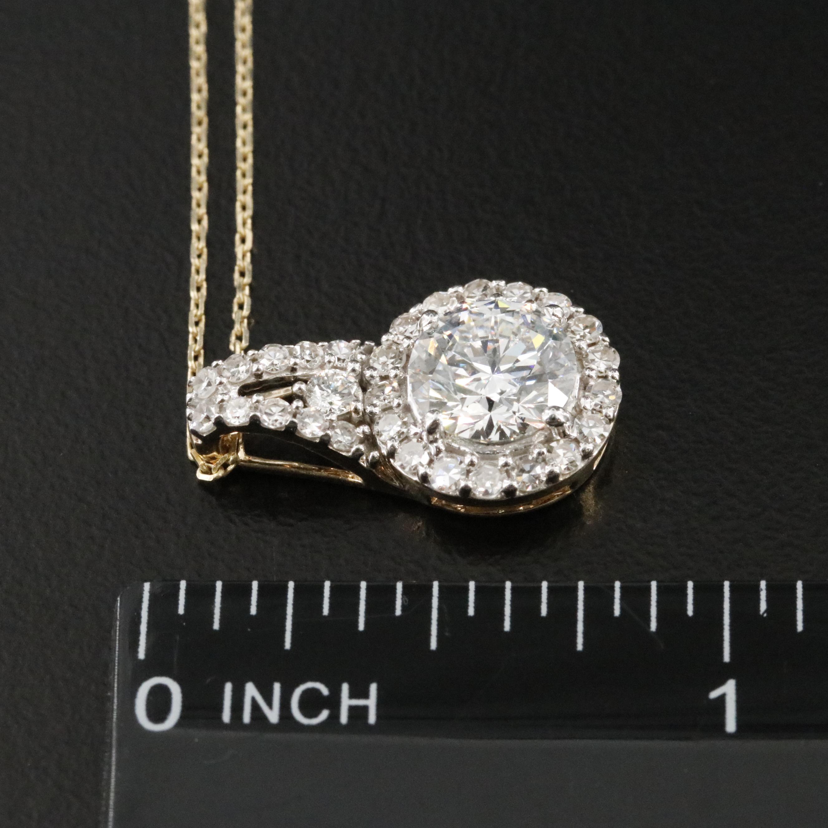 14K 2.05 CTW Lab Grown Diamond Pendant Necklace with Online GIA Report
