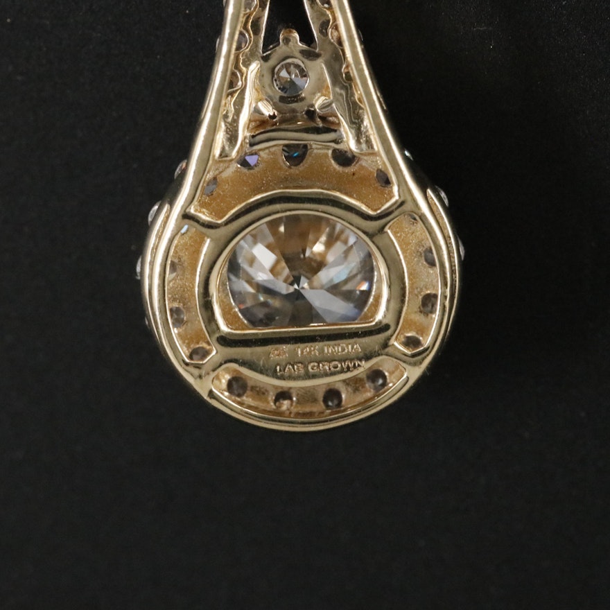 14K 2.05 CTW Lab Grown Diamond Pendant Necklace with Online GIA Report ...