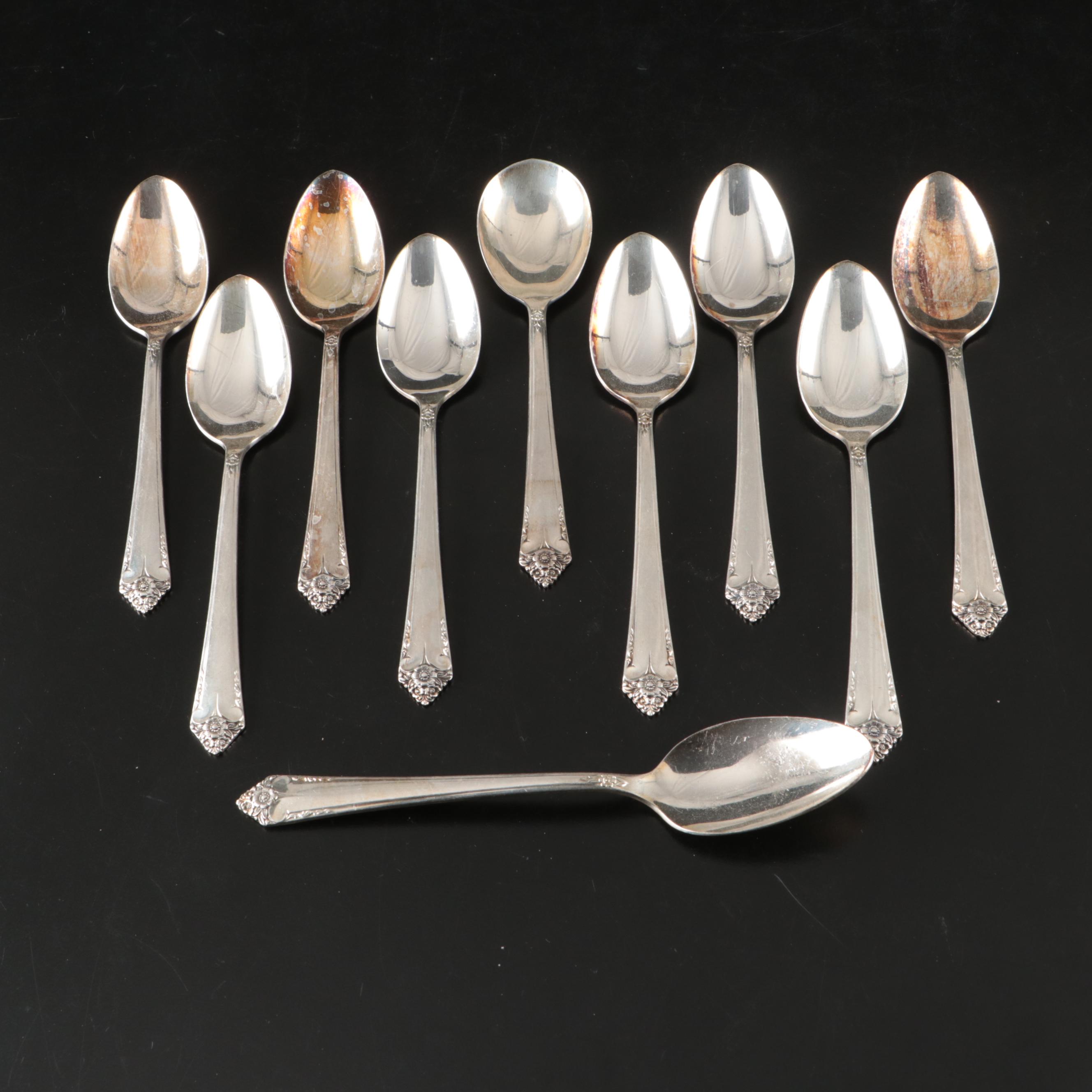 Rogers & Bro. Silver Plate Flatware with Wood Handled Knives