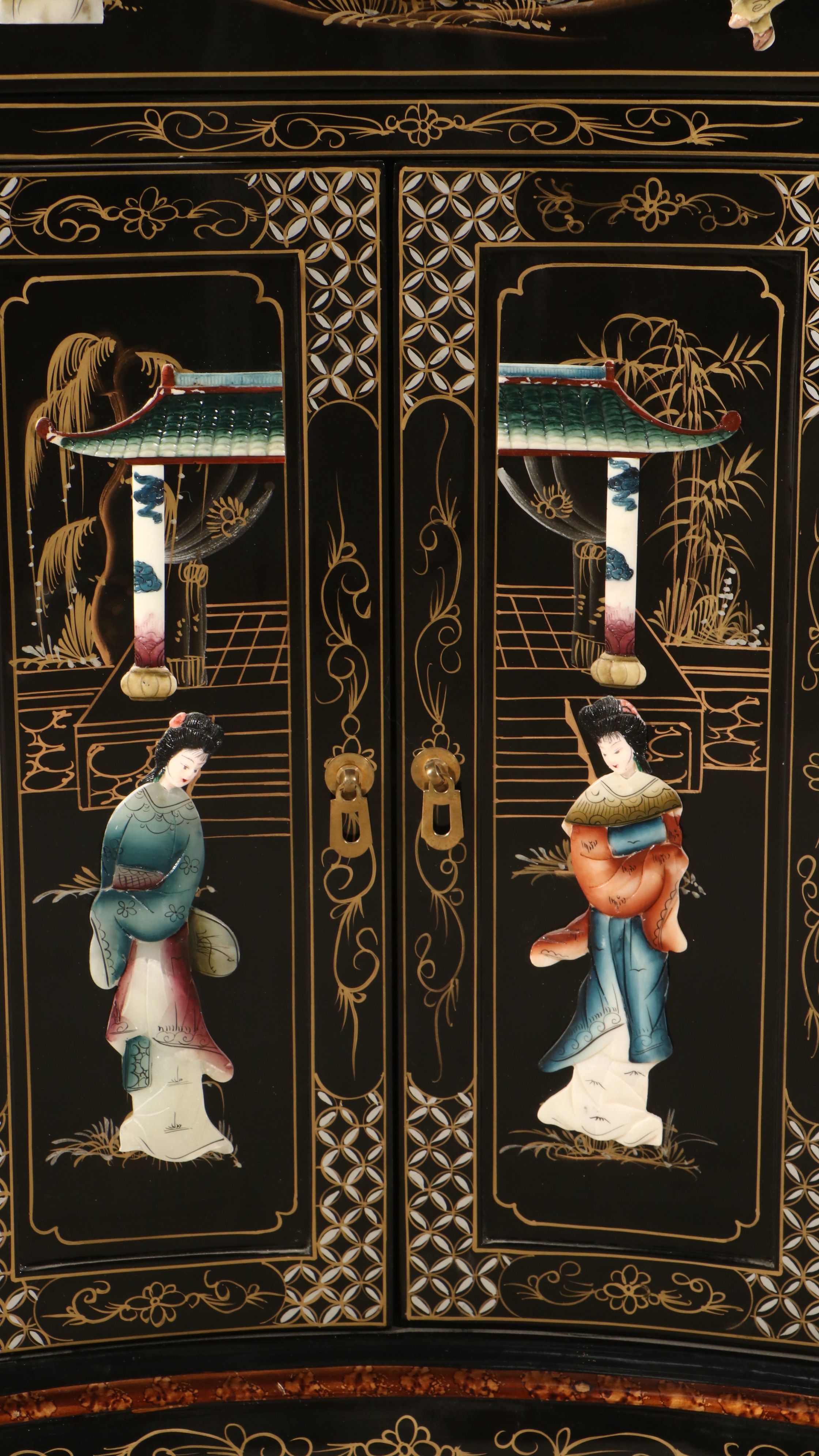 Chinese Gilt and Lacquered Wood Buffet, Late 20th Century
