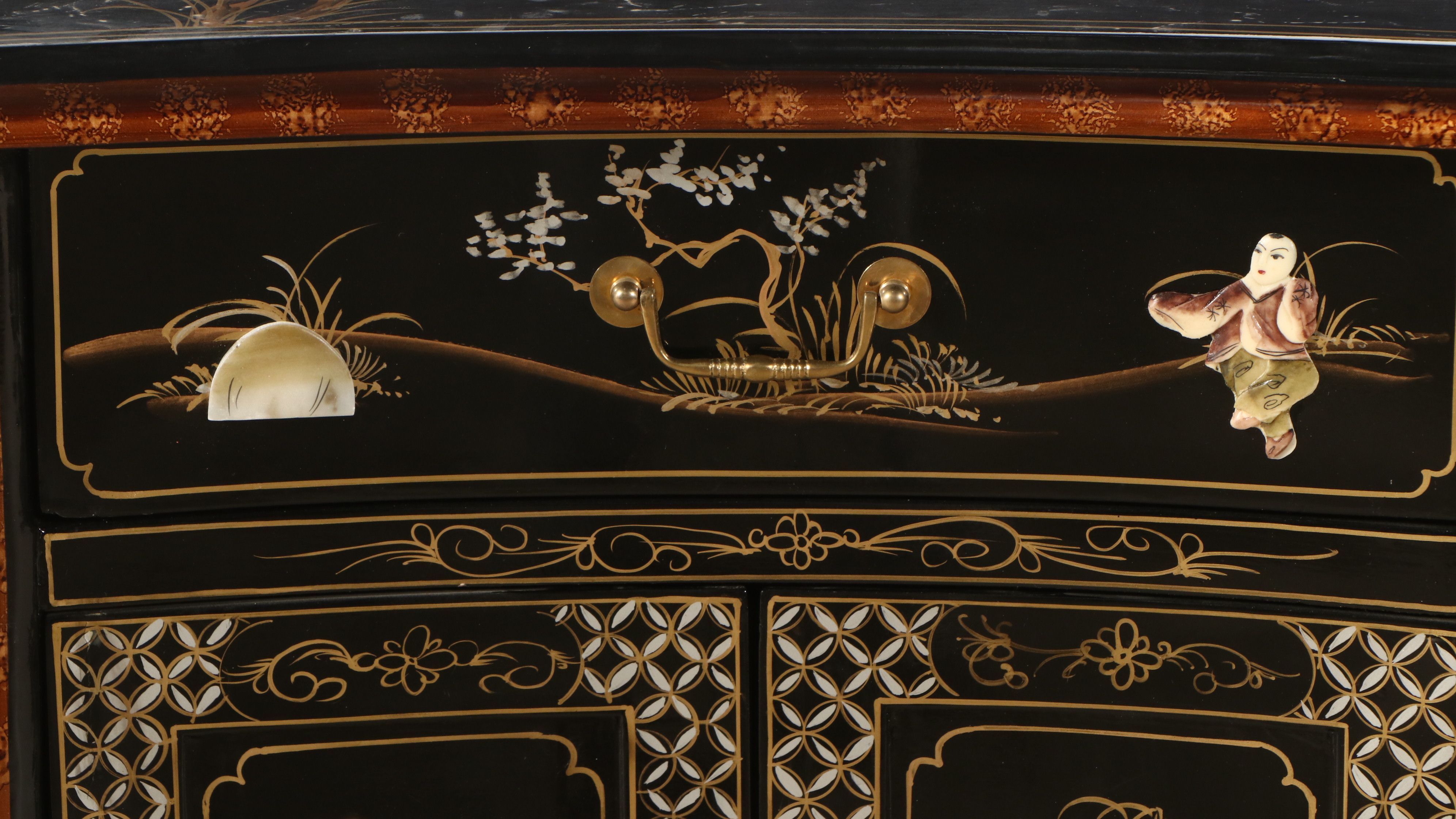 Chinese Gilt and Lacquered Wood Buffet, Late 20th Century