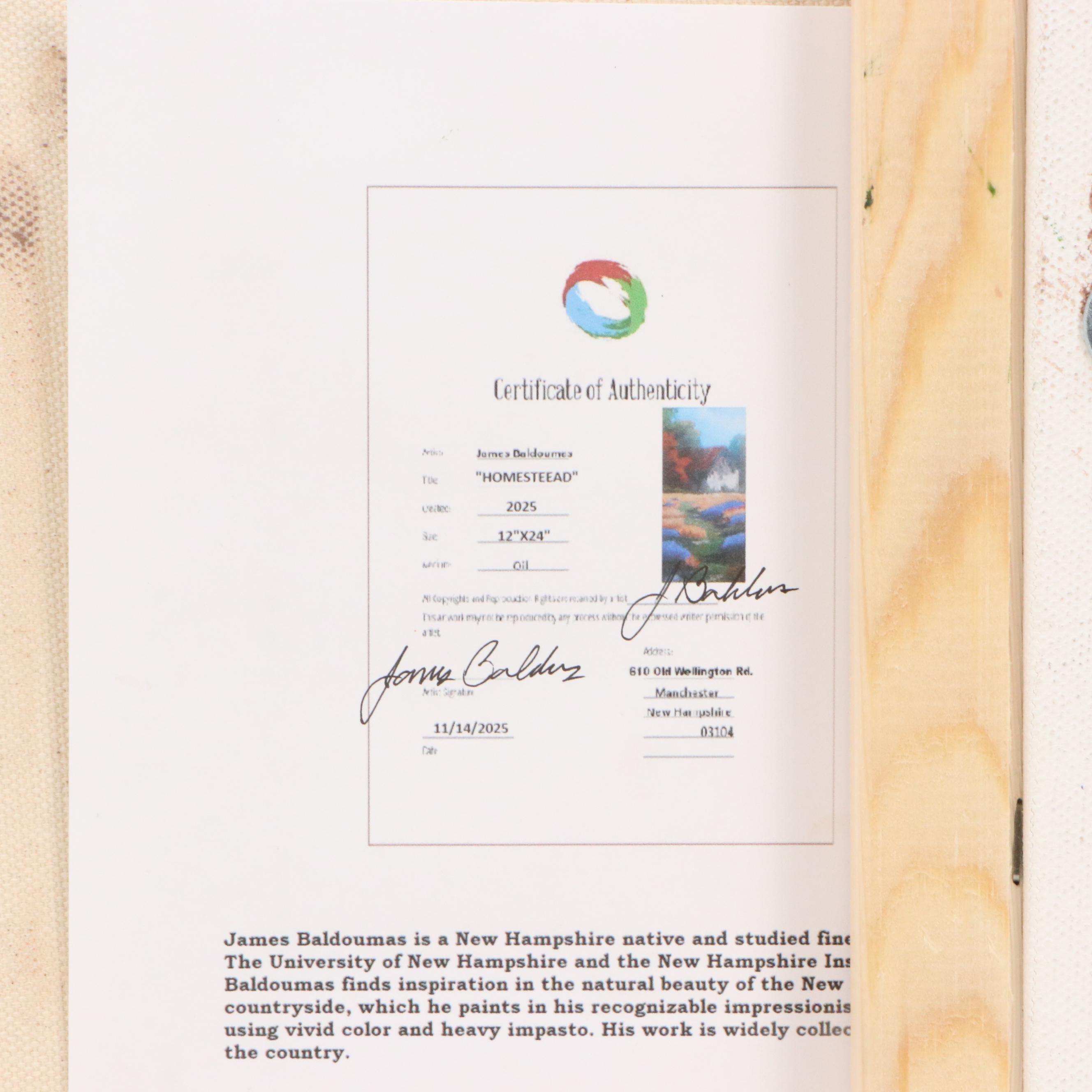 James Baldoumas Oil Painting "Homestead," 2025