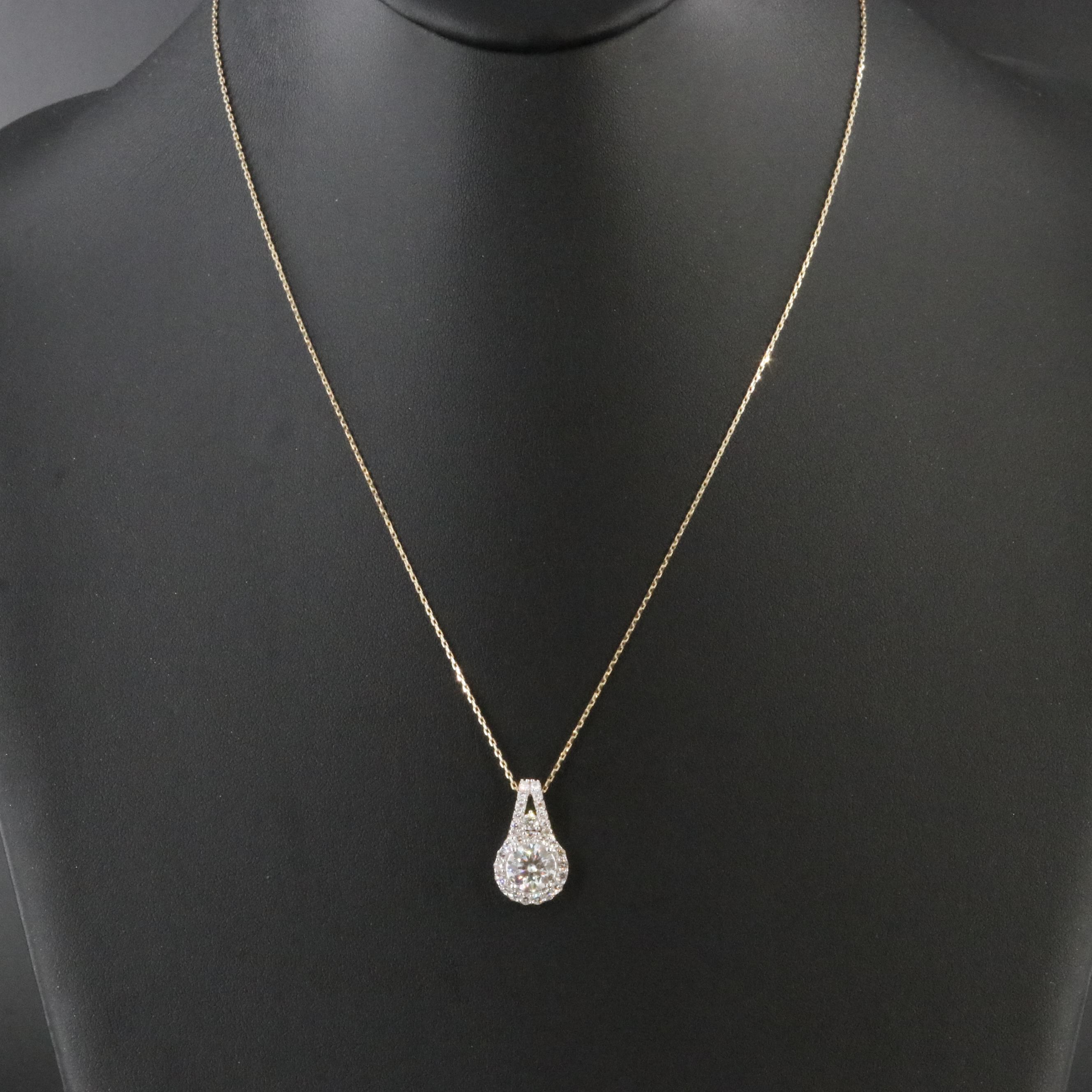 14K 2.03 CTW Lab Grown Diamond Pendant Necklace with Online GIA Report