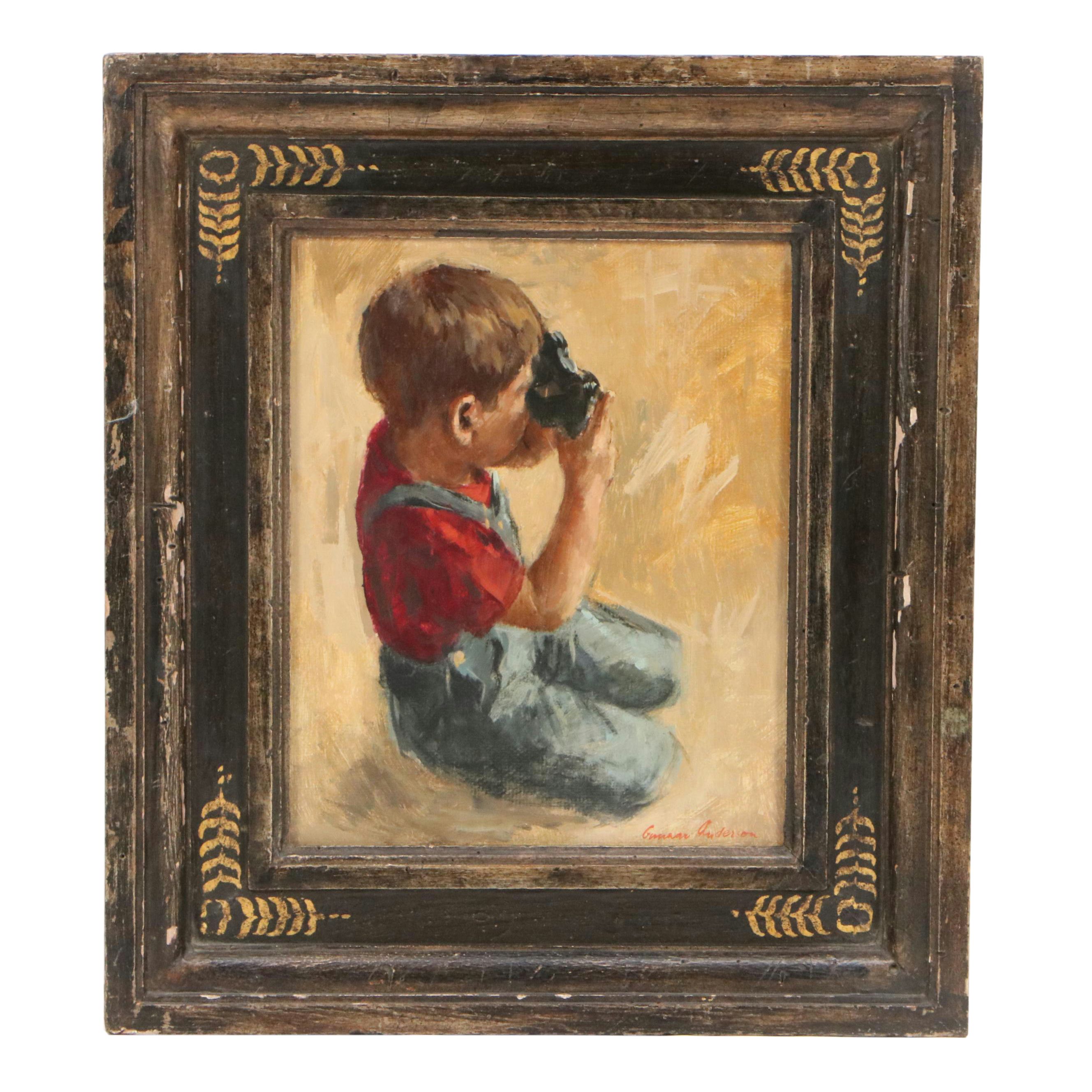 Gunnar Anderson Alla Prima Oil Painting of Child