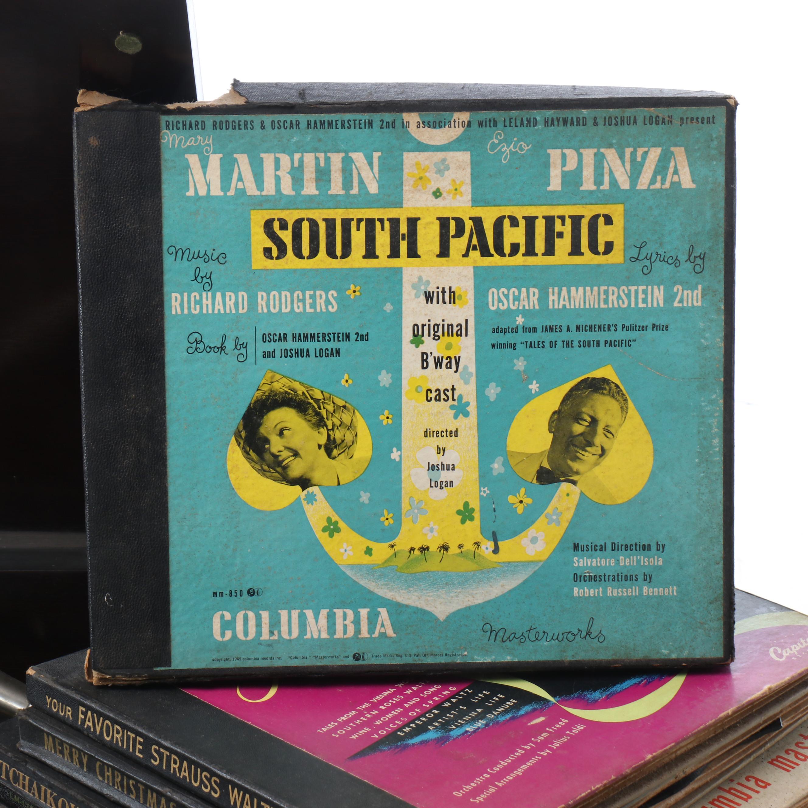 Kimball Walnut Cabinet Phonograph with Vinyl Records, Early 20th Century