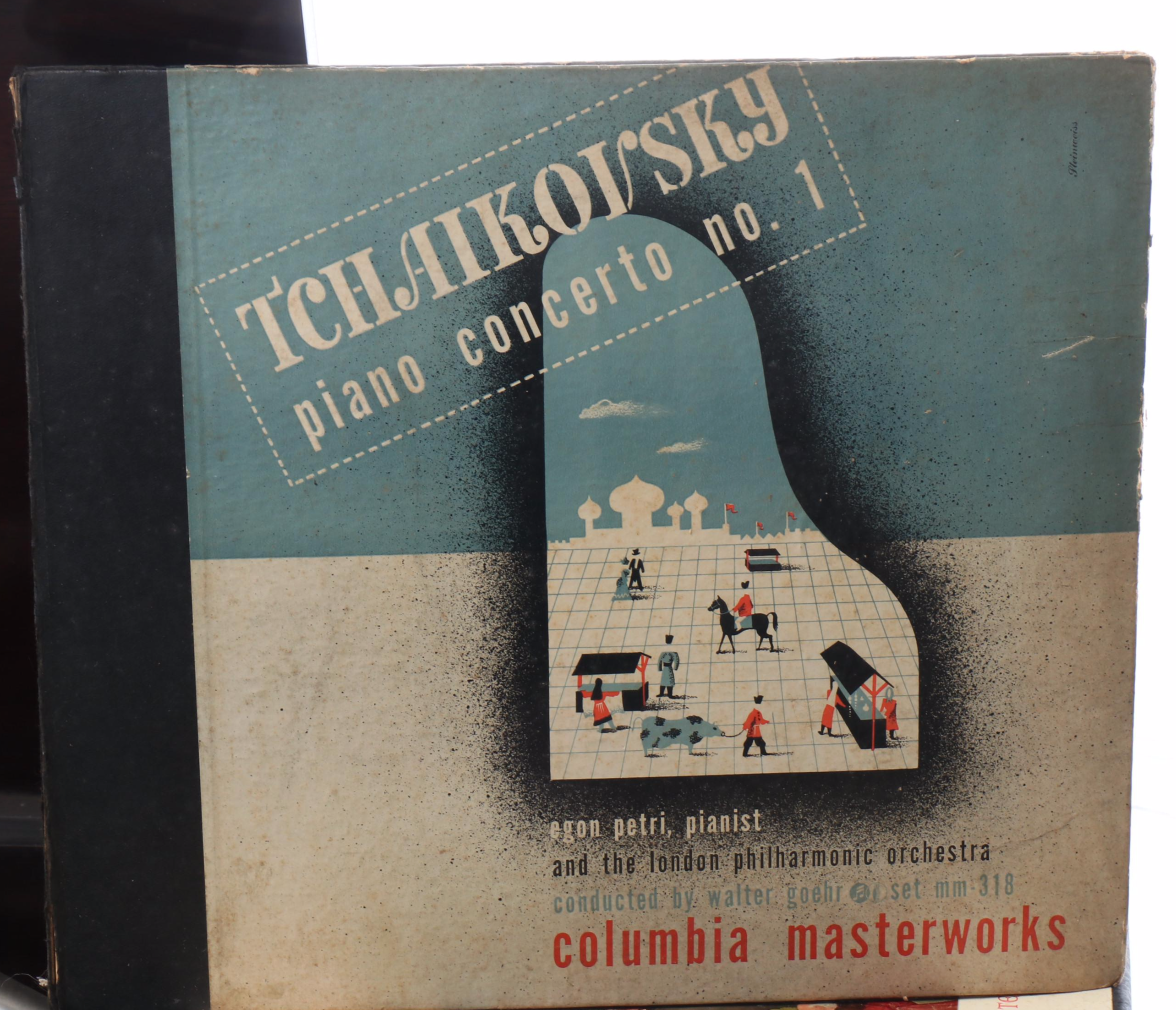 Kimball Walnut Cabinet Phonograph with Vinyl Records, Early 20th Century