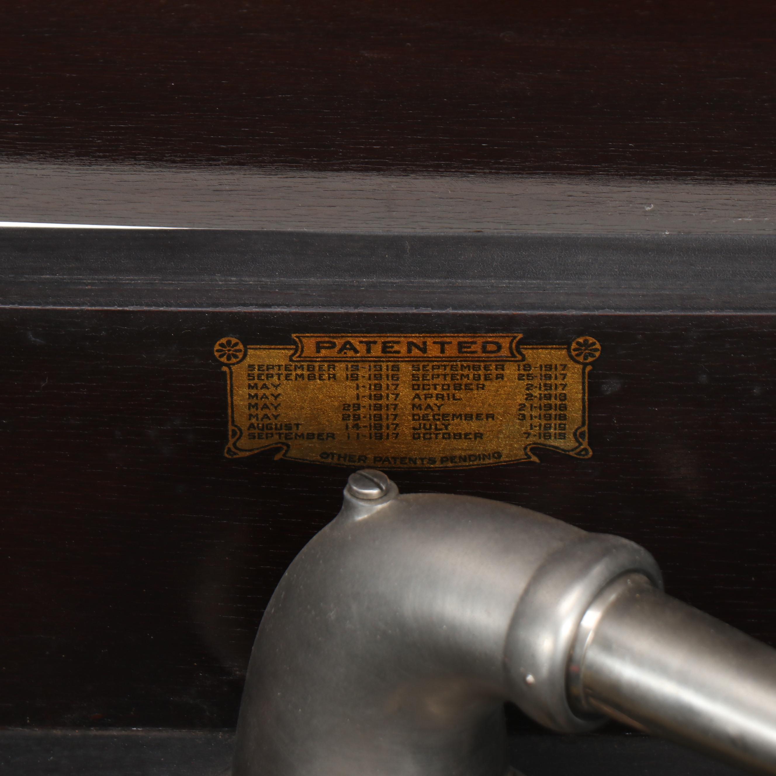 Kimball Walnut Cabinet Phonograph with Vinyl Records, Early 20th Century