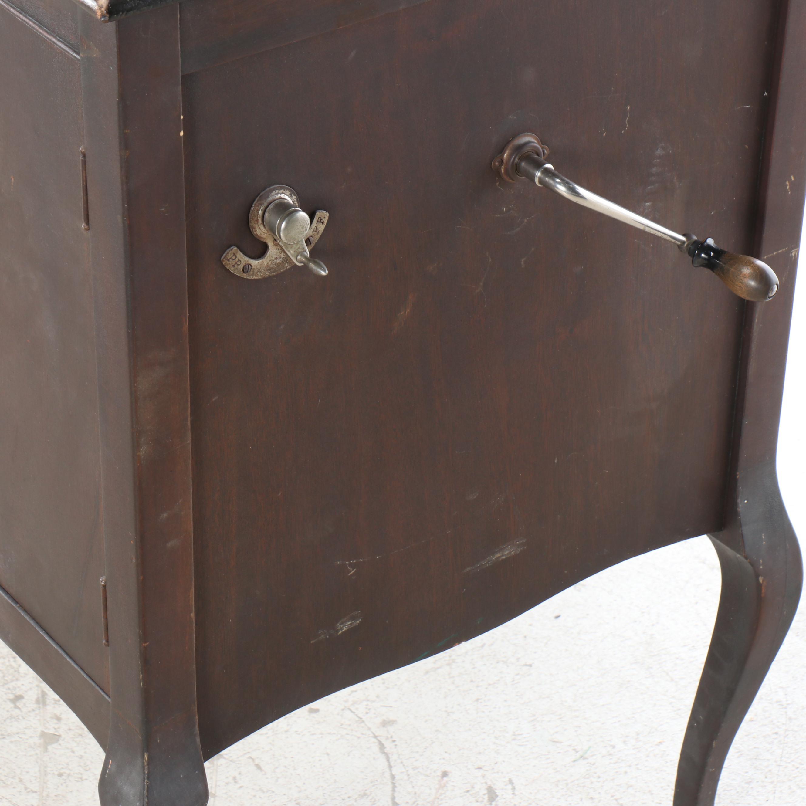Kimball Walnut Cabinet Phonograph with Vinyl Records, Early 20th Century