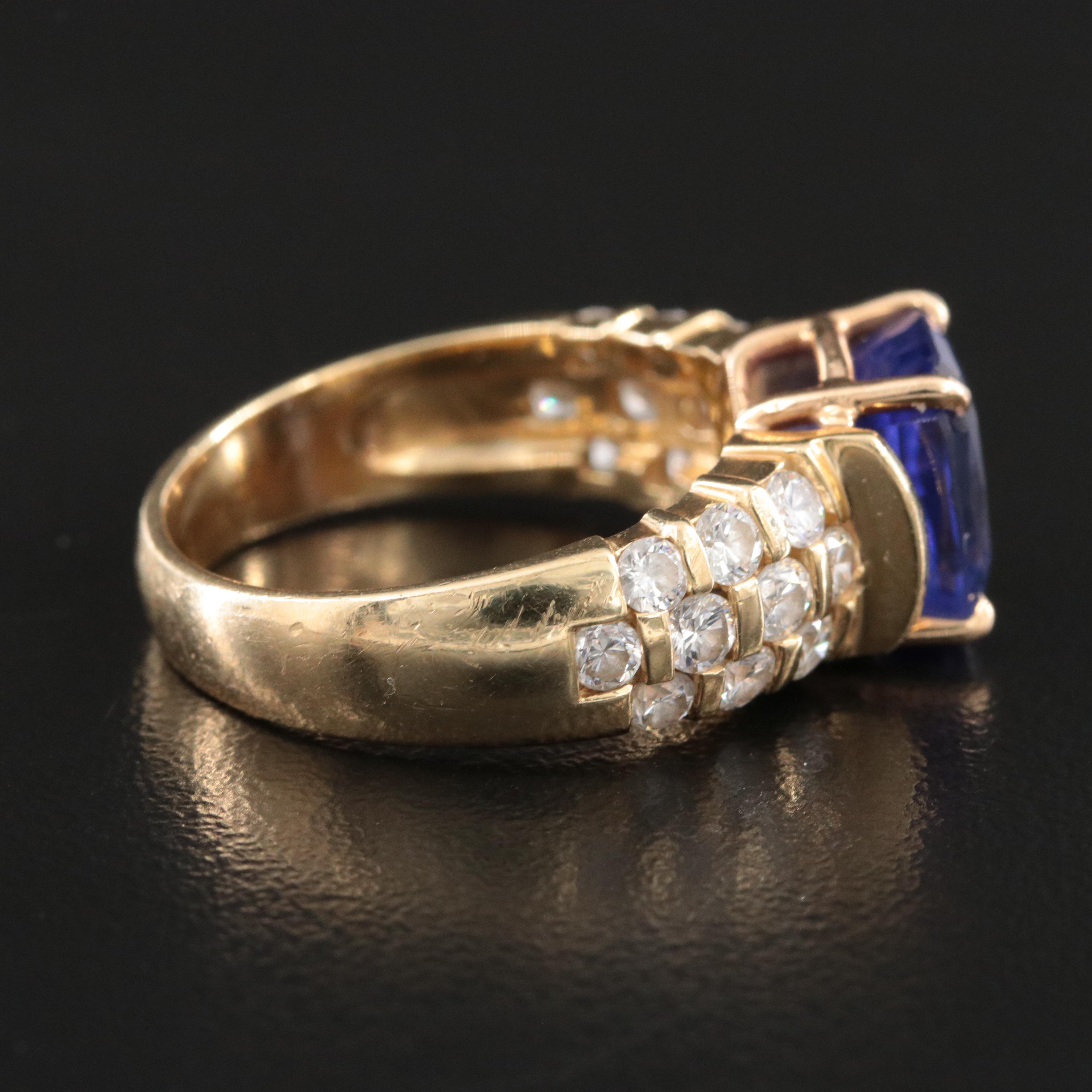 14K 3.92 CT Tanzanite and 1.00 CTW Diamond Ring