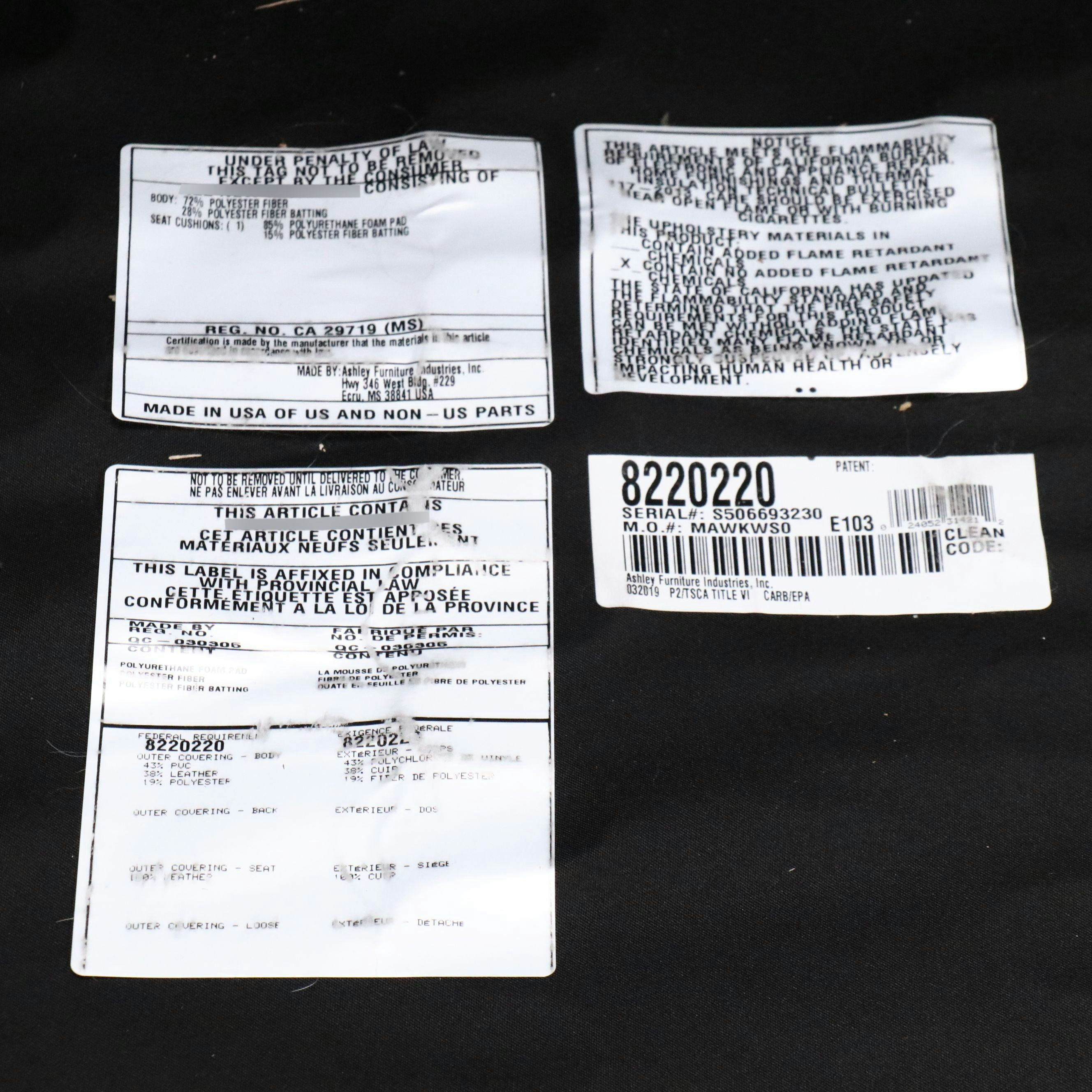 Ashley Furniture Leather Armchair with Nailhead Trim