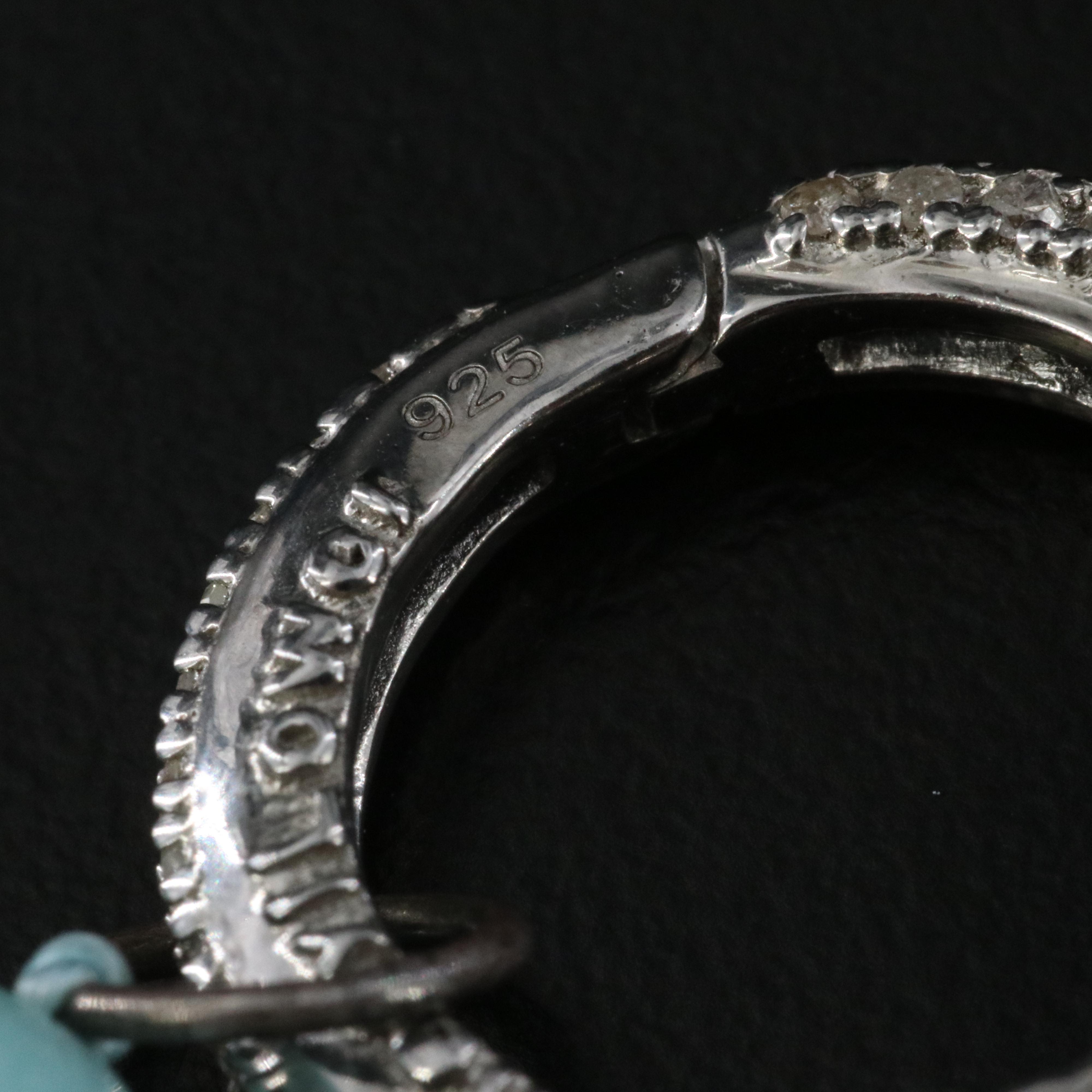 Sheryl Lowe Sterling Amazonite Necklace with Diamond Pavé Accent Bead