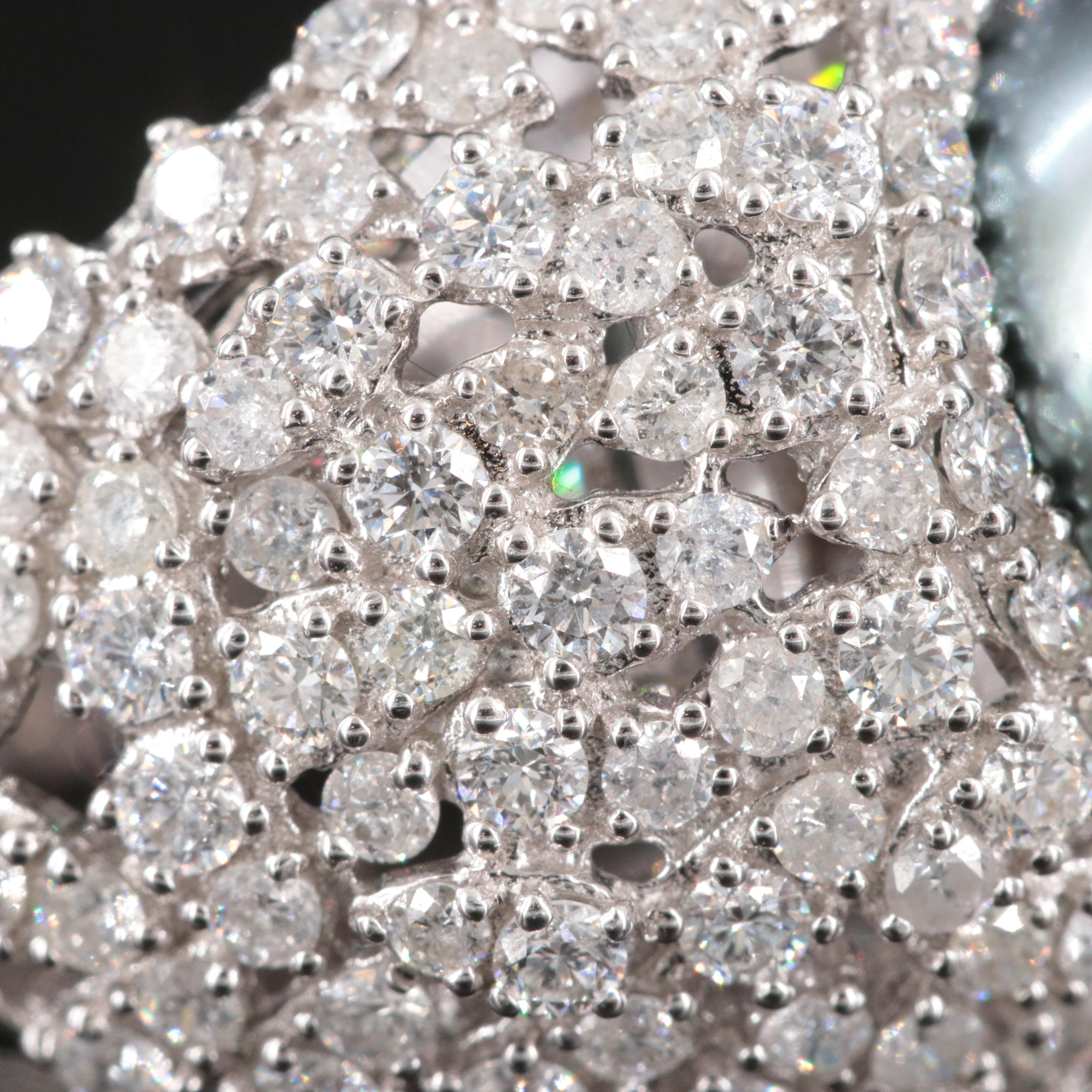 Oscar Friedman 18K 11.00 MM Pearl and 3.00 CTW Diamond Dome Ring