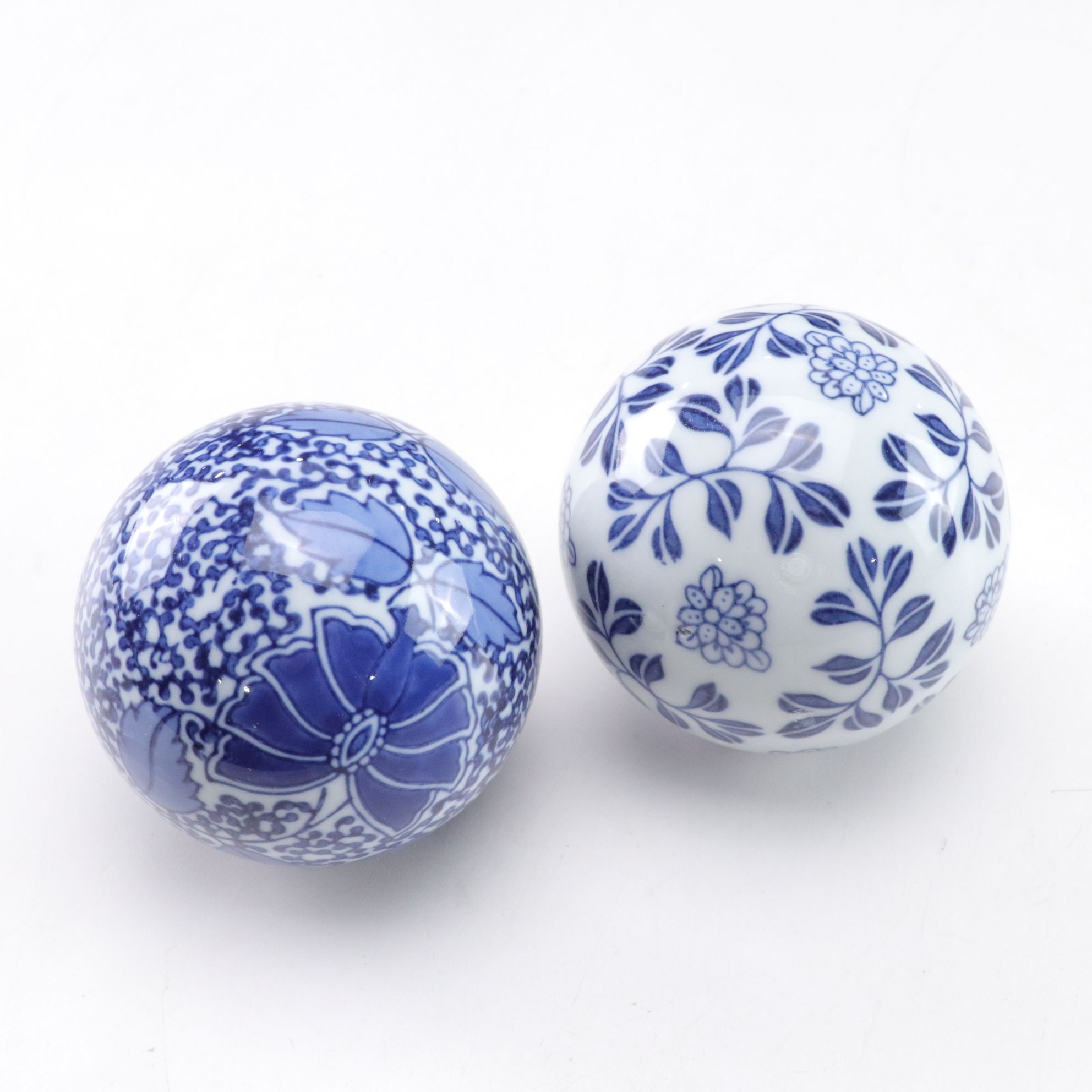 Chinese Blue and White Porcelain Coasters, Carpet Balls, and Decorative Egg