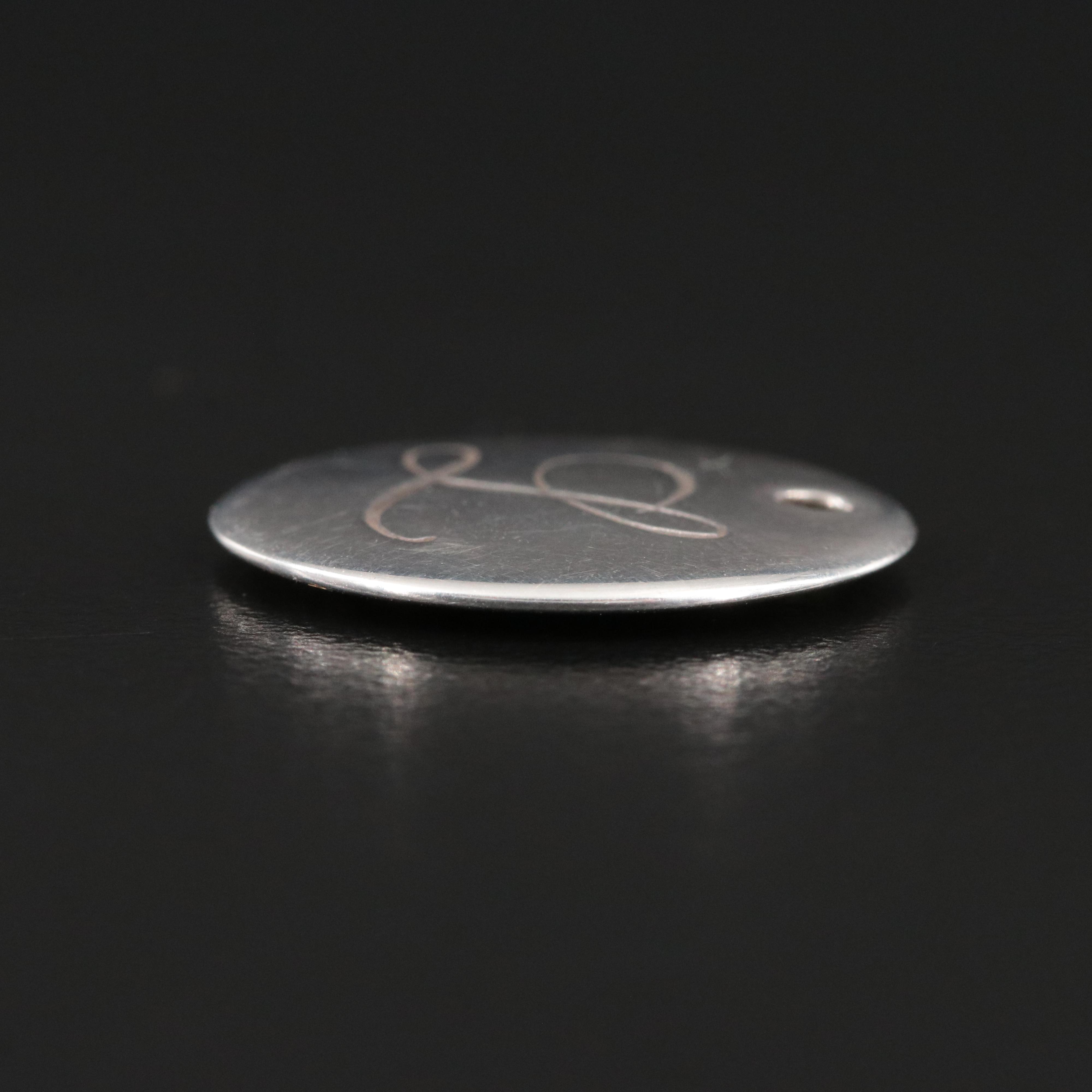 Tiffany & Co. Sterling Notes Alphabet Disc Charm Letter "L"