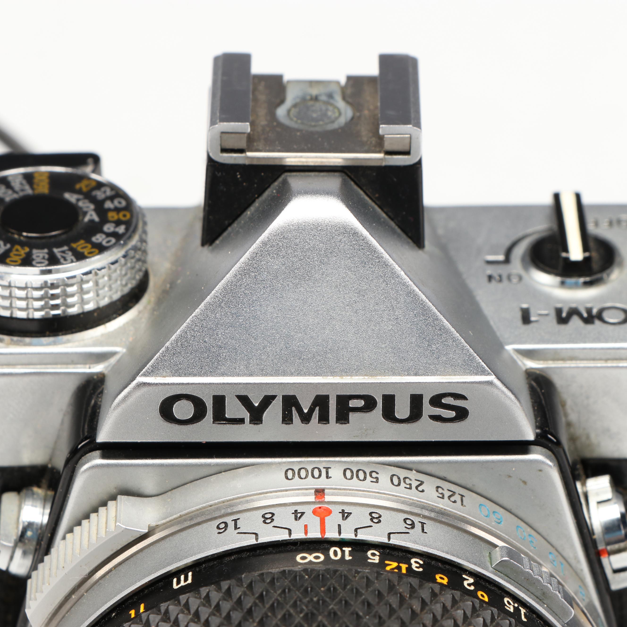 Olympus OM-1 and Zorki 4K 35mm SLR Cameras, Mid to Late 20th Century