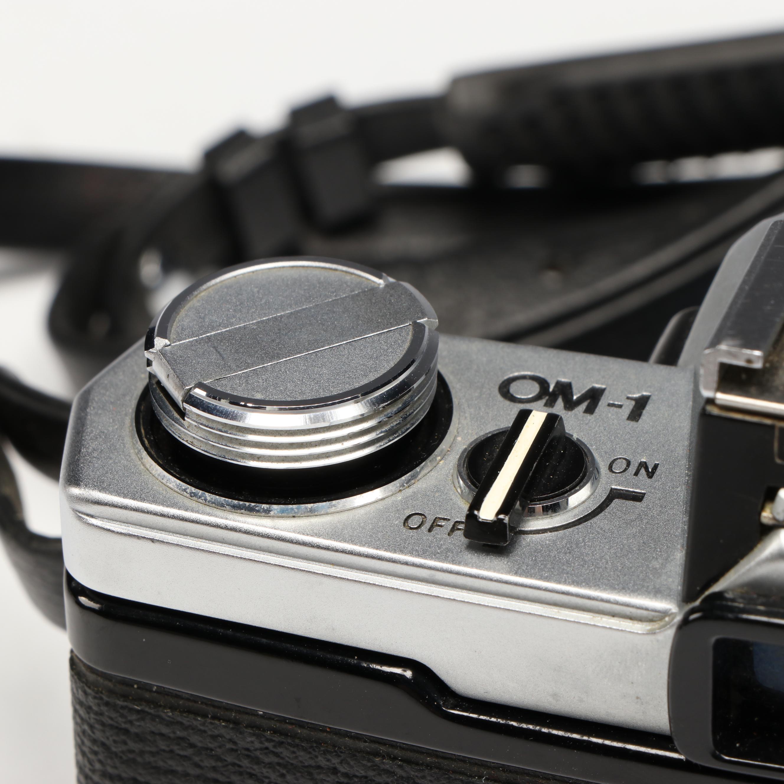 Olympus OM-1 and Zorki 4K 35mm SLR Cameras, Mid to Late 20th Century