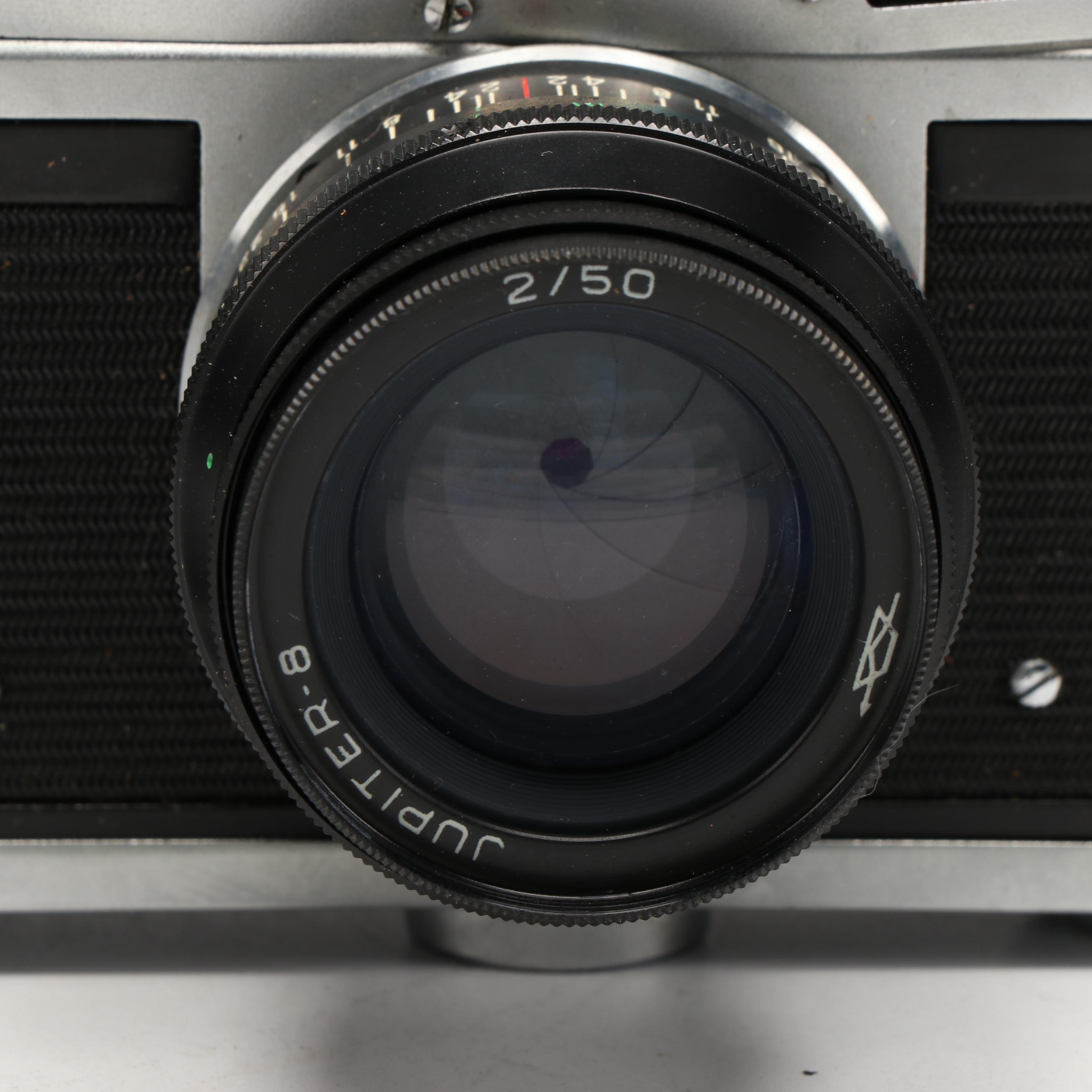 Olympus OM-1 and Zorki 4K 35mm SLR Cameras, Mid to Late 20th Century