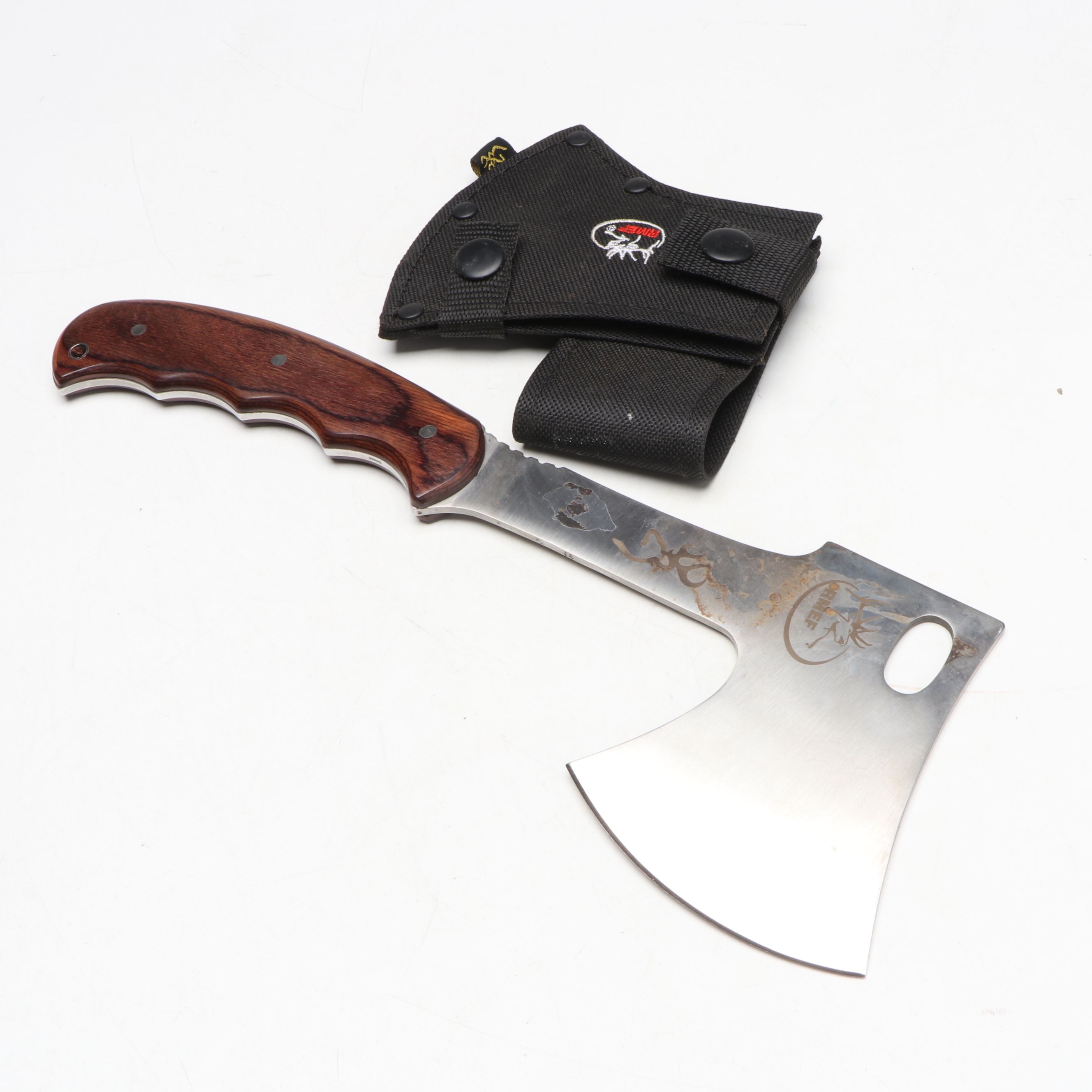 Browning Hatchet with Other Wood Handled Butcher Knives