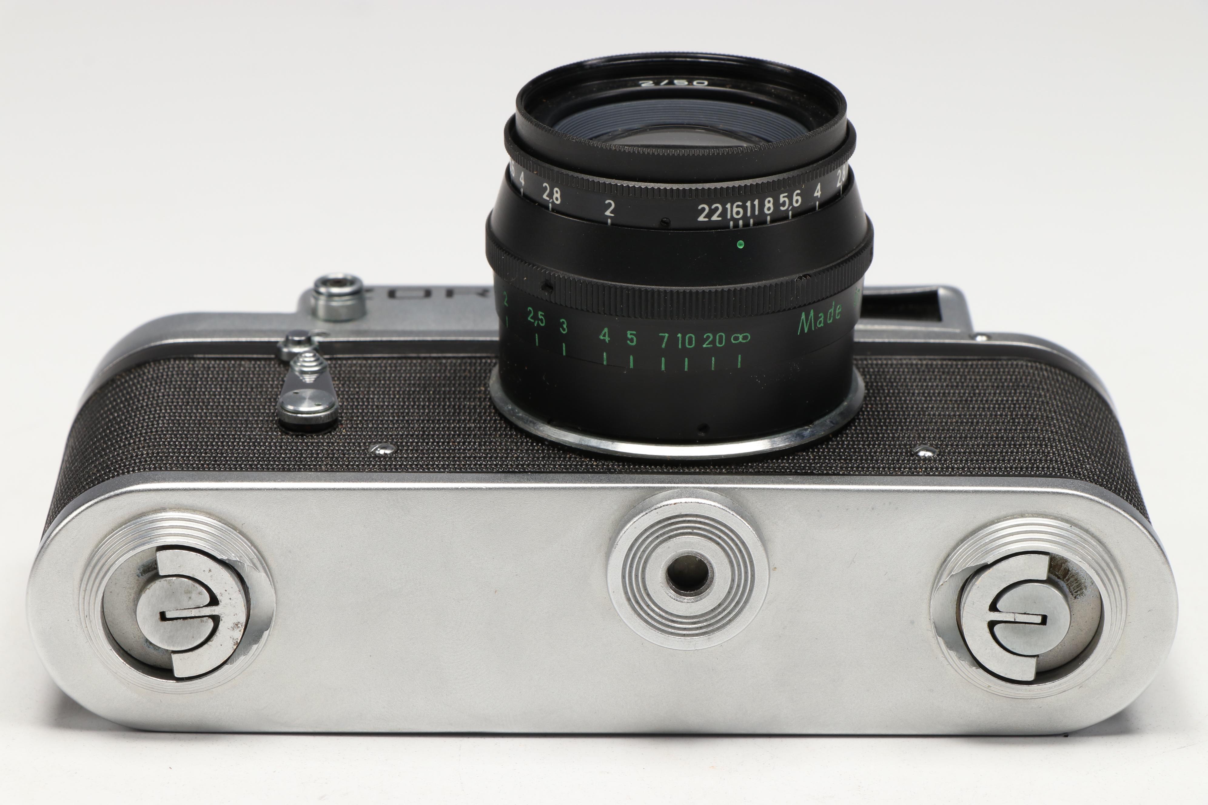 Olympus OM-1 and Zorki 4K 35mm SLR Cameras, Mid to Late 20th Century