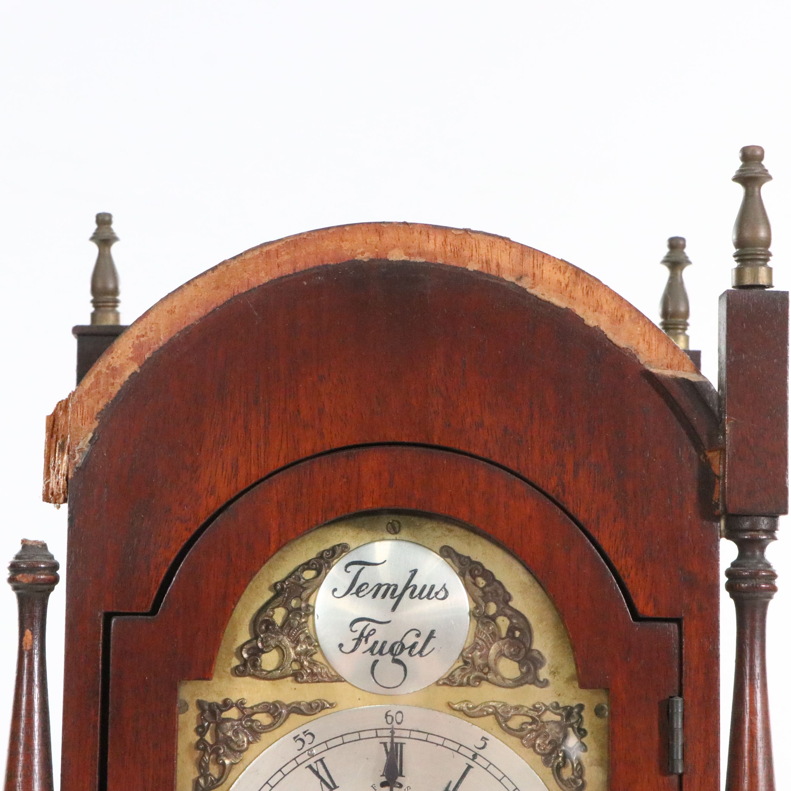 Georgian Style Mahogany Narrow Tall Case Clock, 20th Century