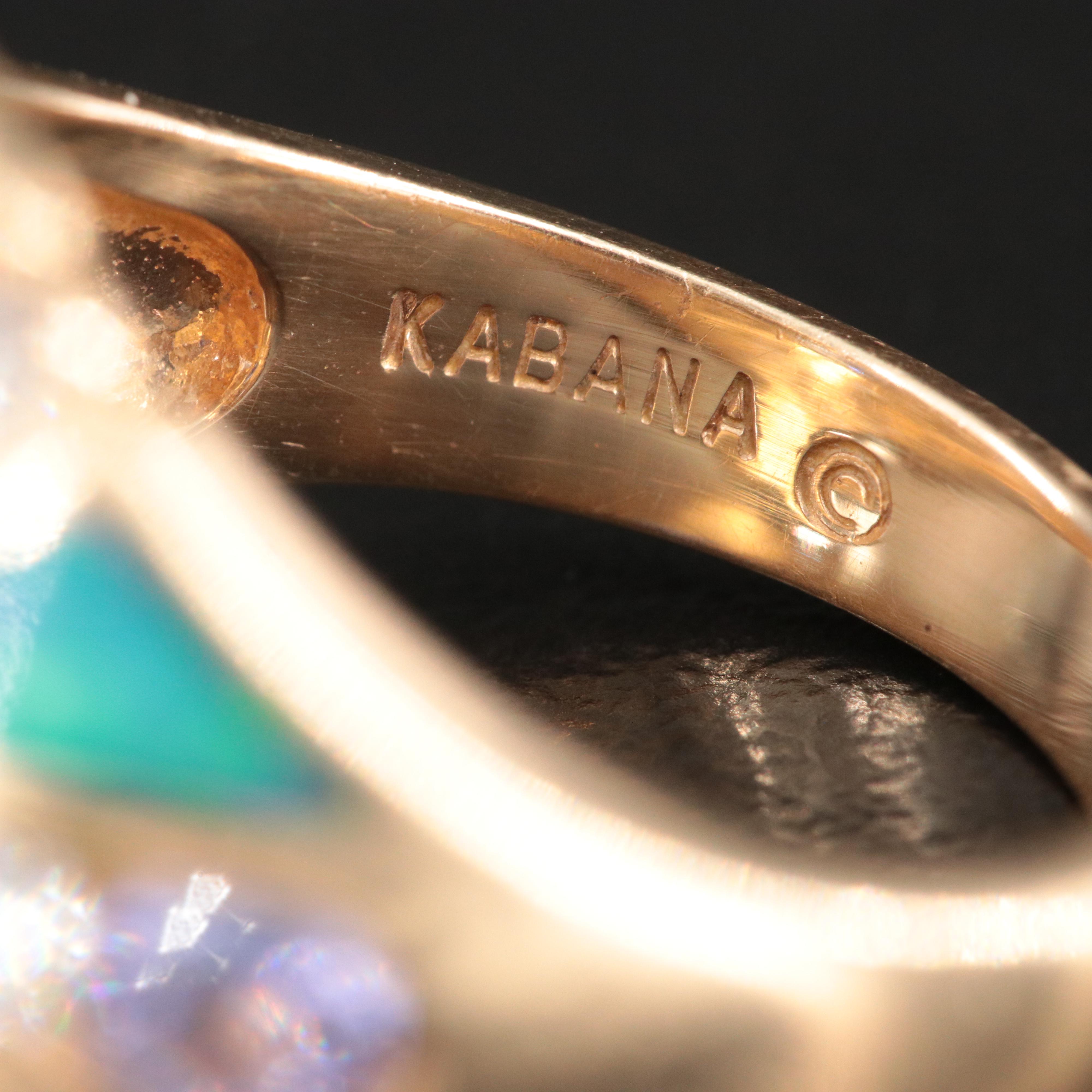 Kabana 14K Tanzanite, Diamond and Opal Doublet Ring