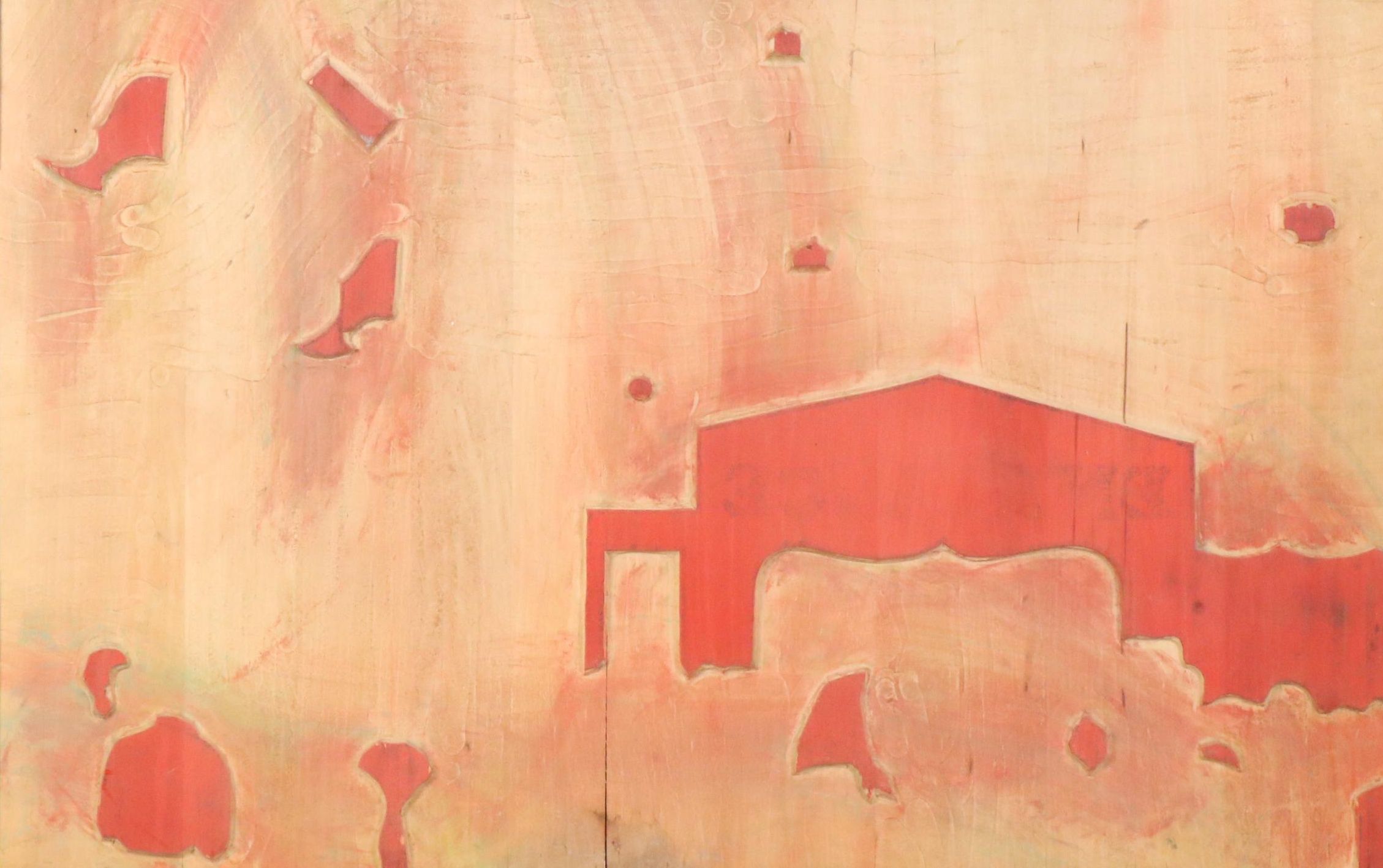 Landscape Carved Wood Print Plate, Mid-20th Century