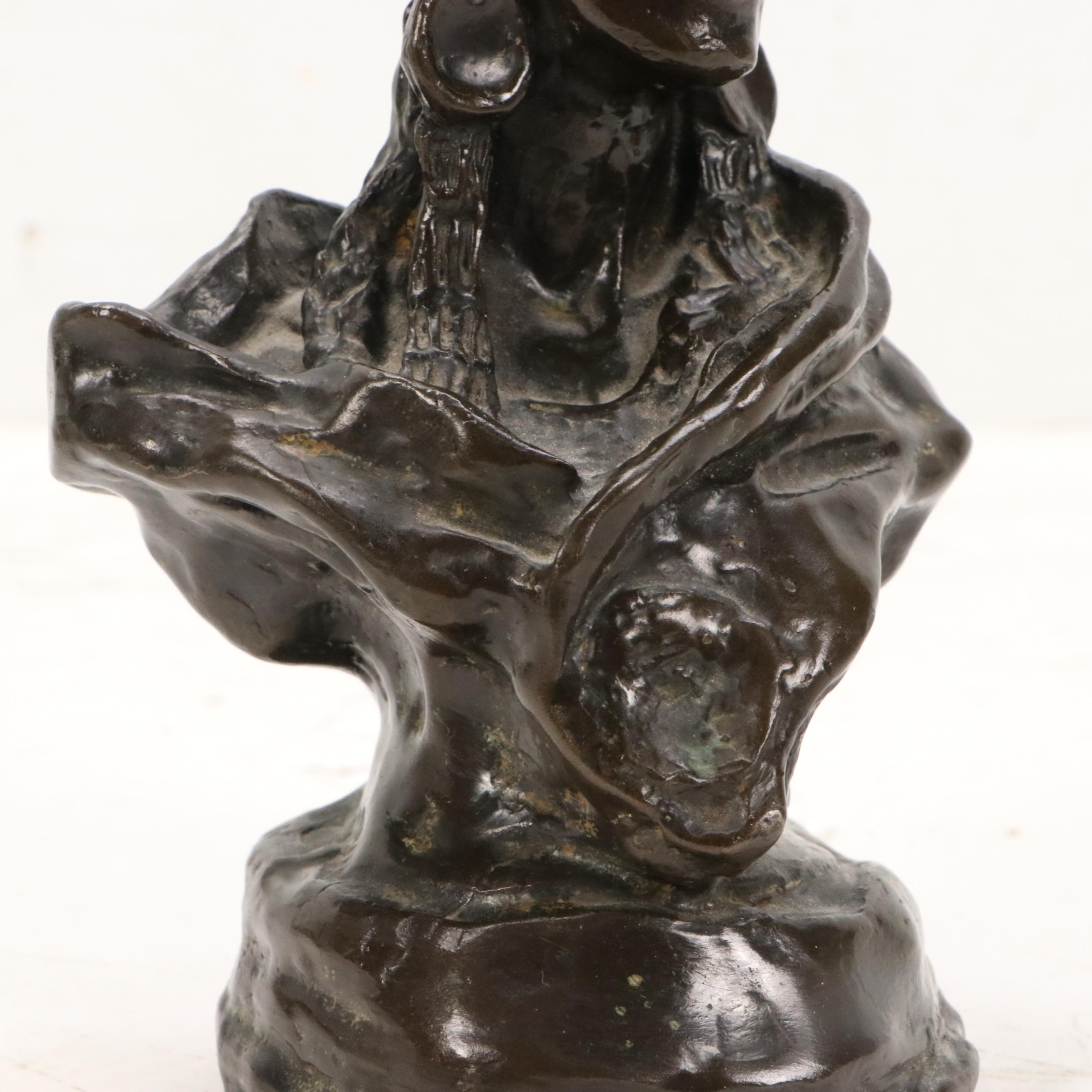 After Charles Marion Russell Bronze Bust "Piegan Woman"