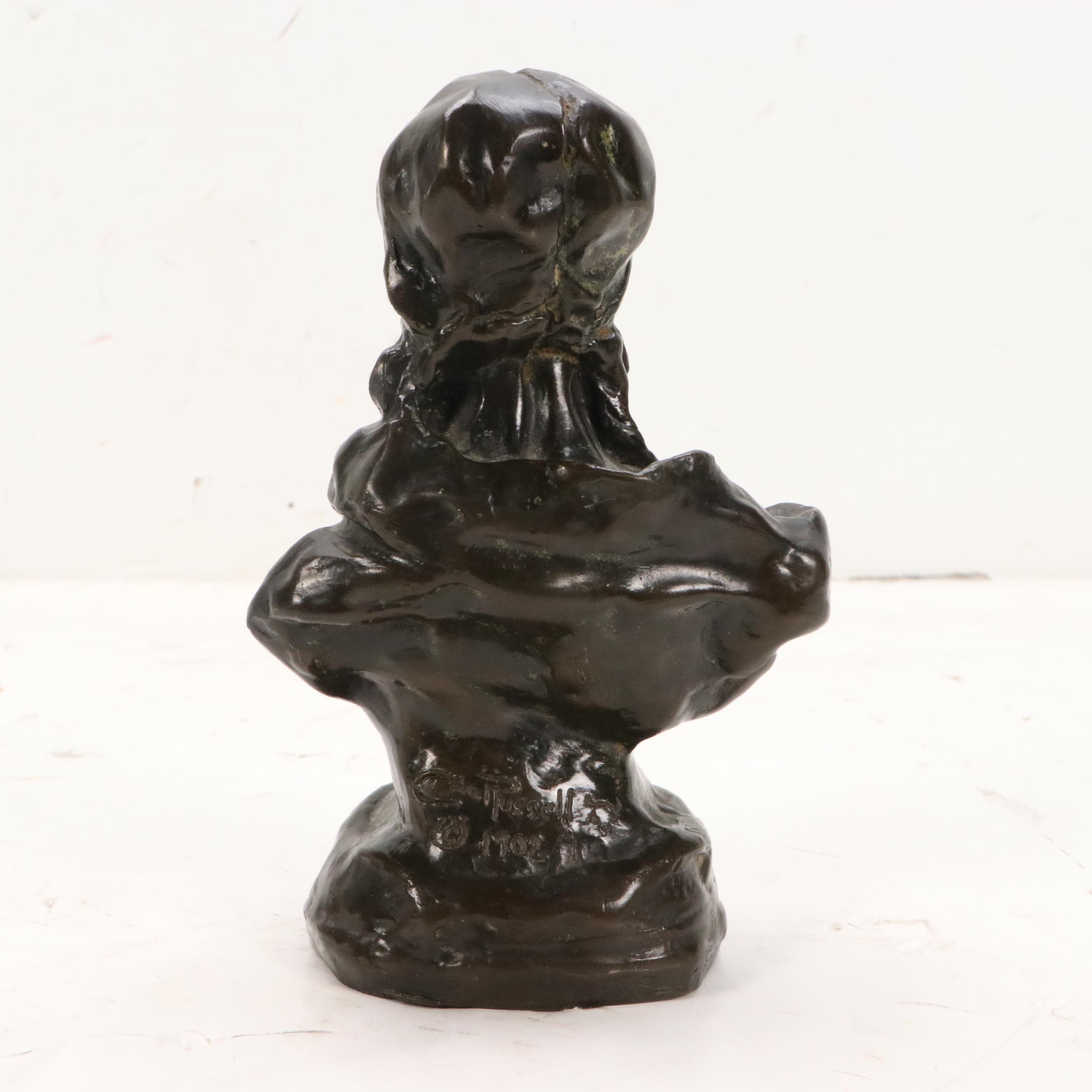 After Charles Marion Russell Bronze Bust "Piegan Woman"