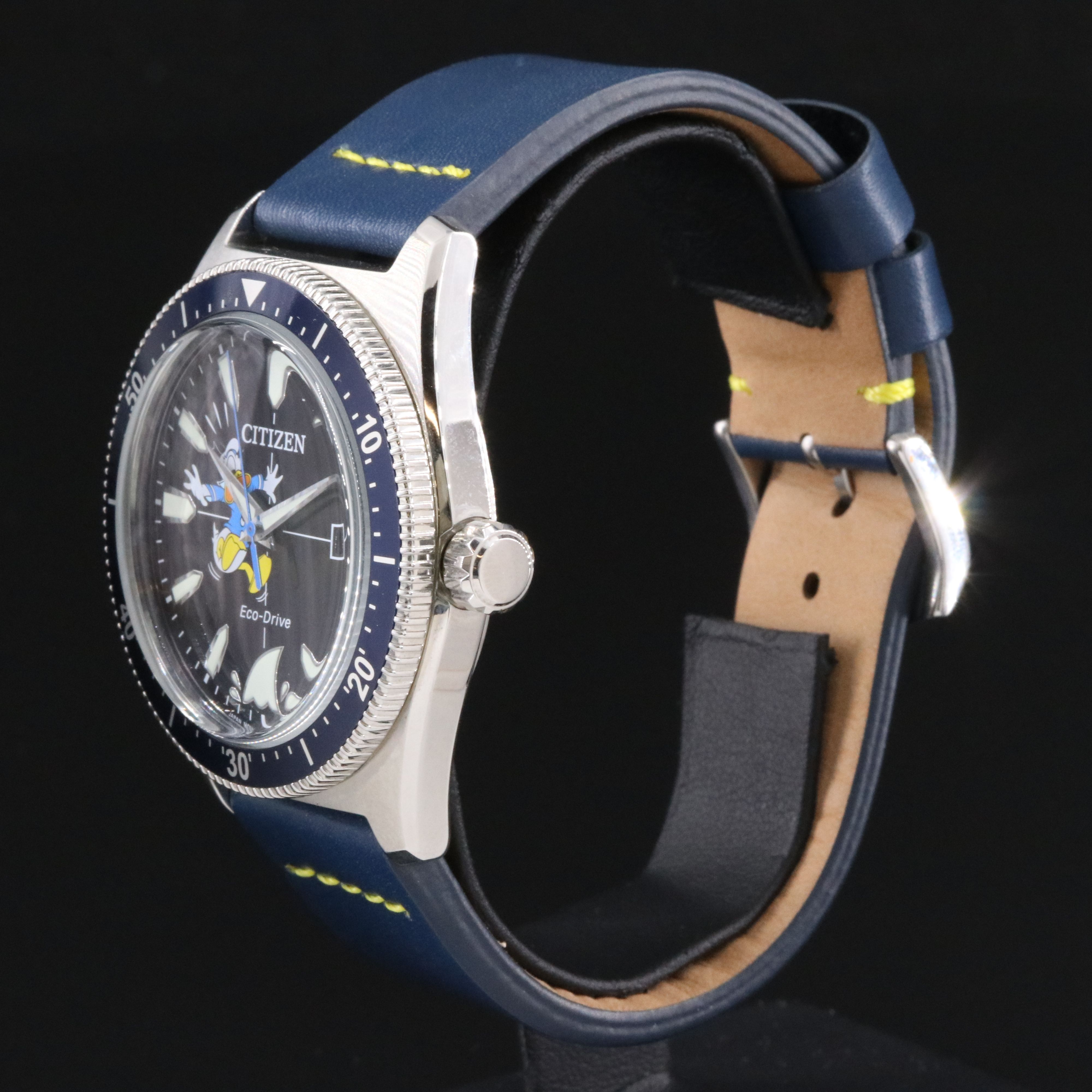 Citizen Eco-Drive Disney Donald Duck Stainless Steel Blue Dial Watch AW1790