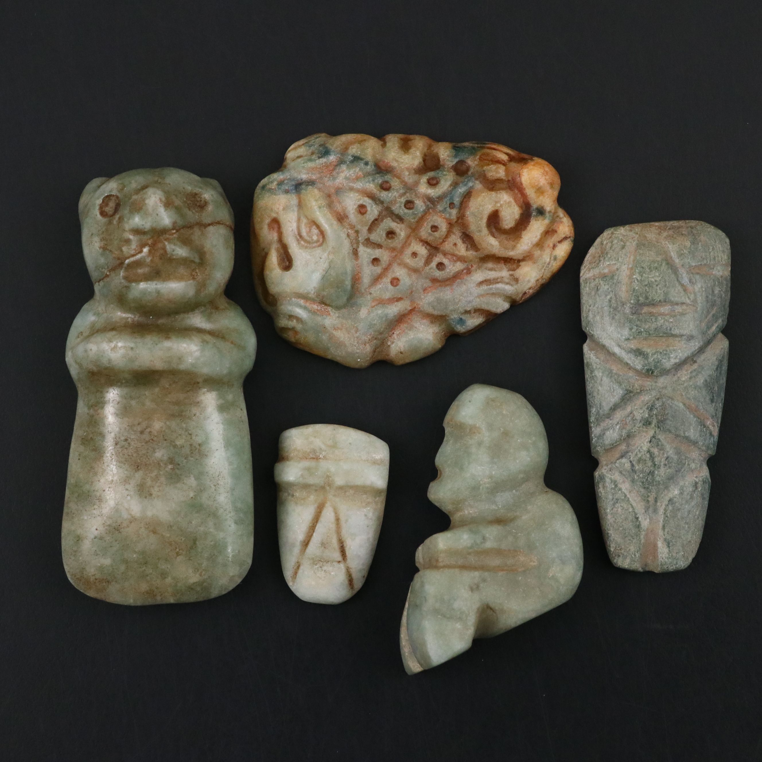 Ancient Chinese and Pre-Columbian Jade, Jadeite and Serpentine Carvings