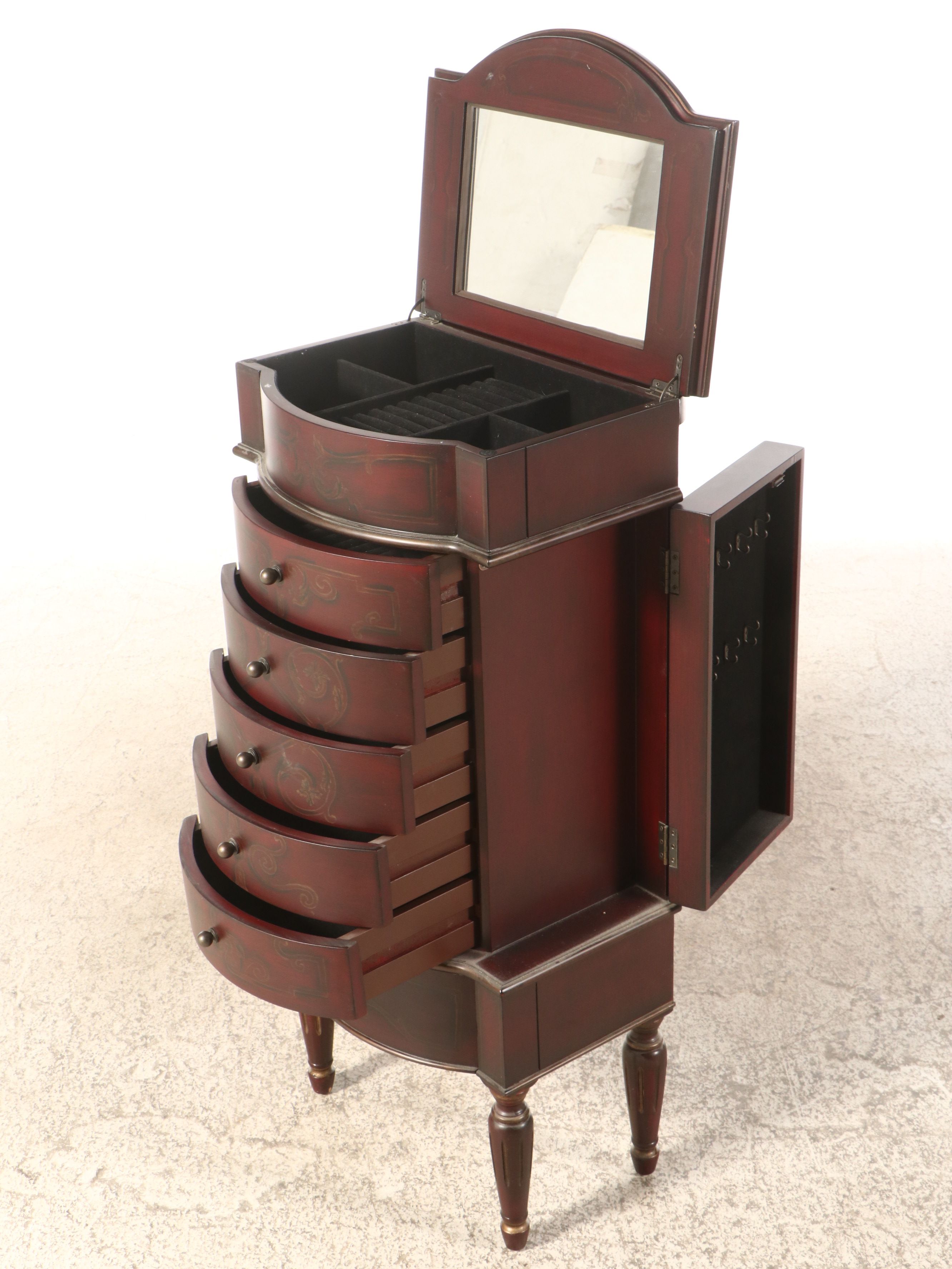 Edwardian Style Decorated Lingerie Chest with Jewelry Storage